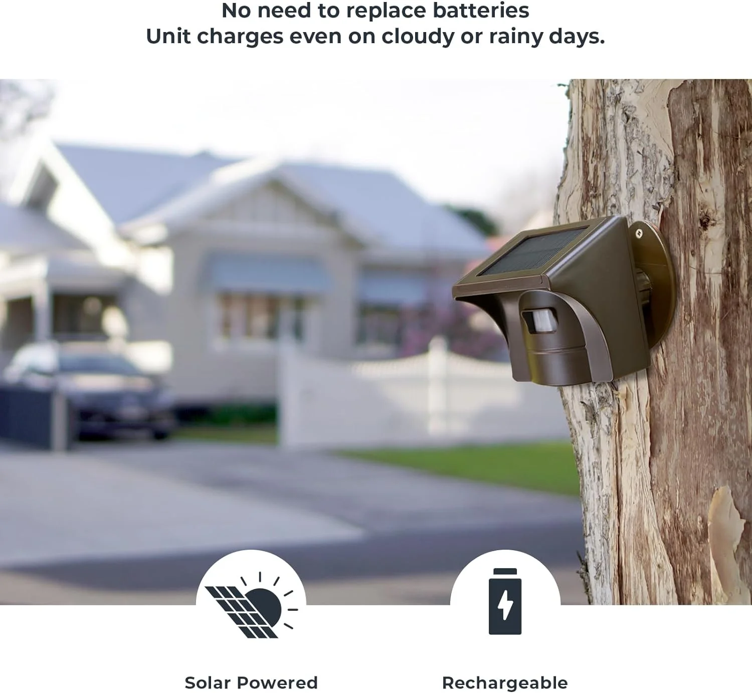 eMACROS Long Range Solar Wireless Driveway Alarm Outdoor Weather Resistant Motion Sensor & Detector-Security Alert System-Monitor & Protect Outside Property 1 sensor