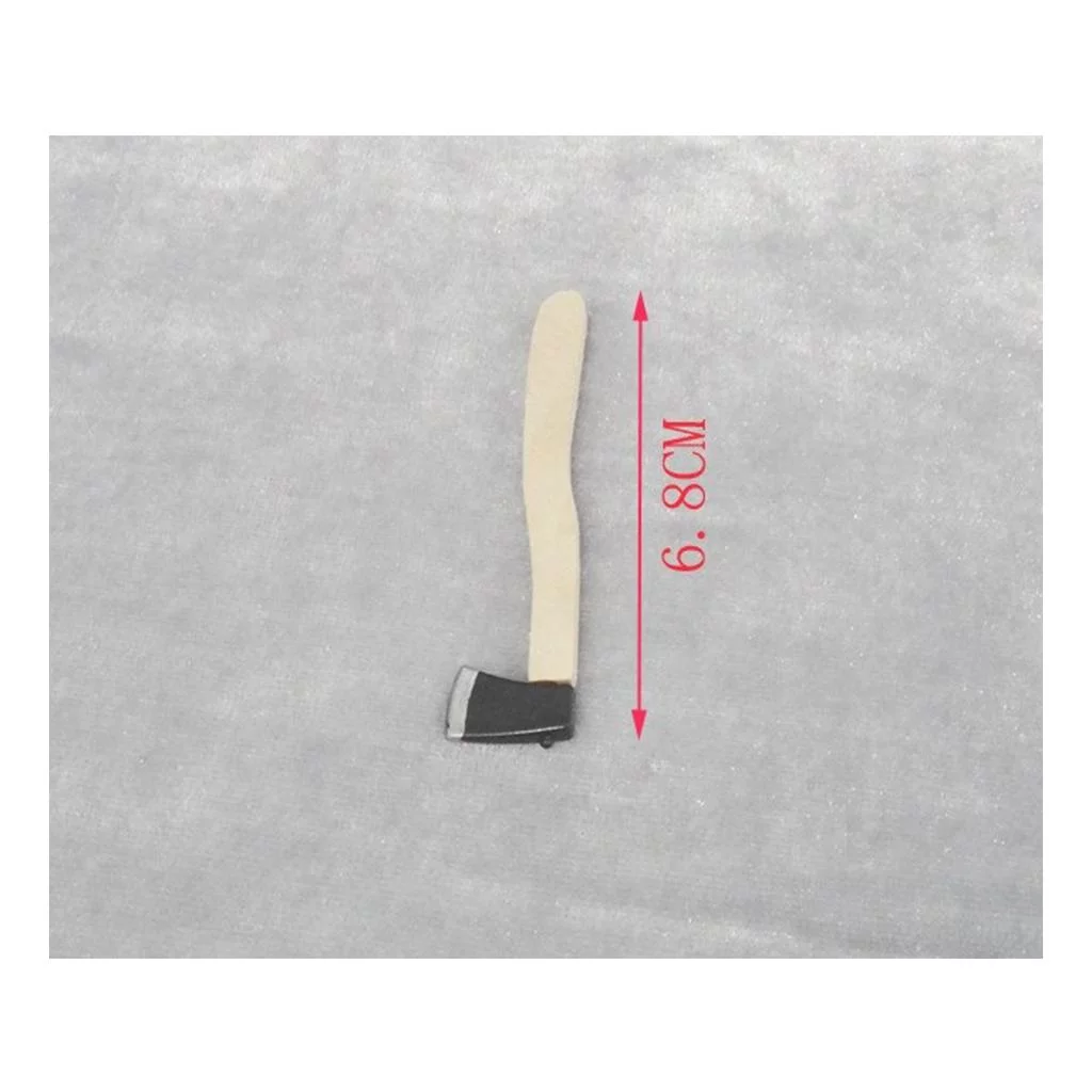 Dolls House Miniature Wooden Handle Hatchet Hoe Garden Supplies Hand Tools Set 3pcs