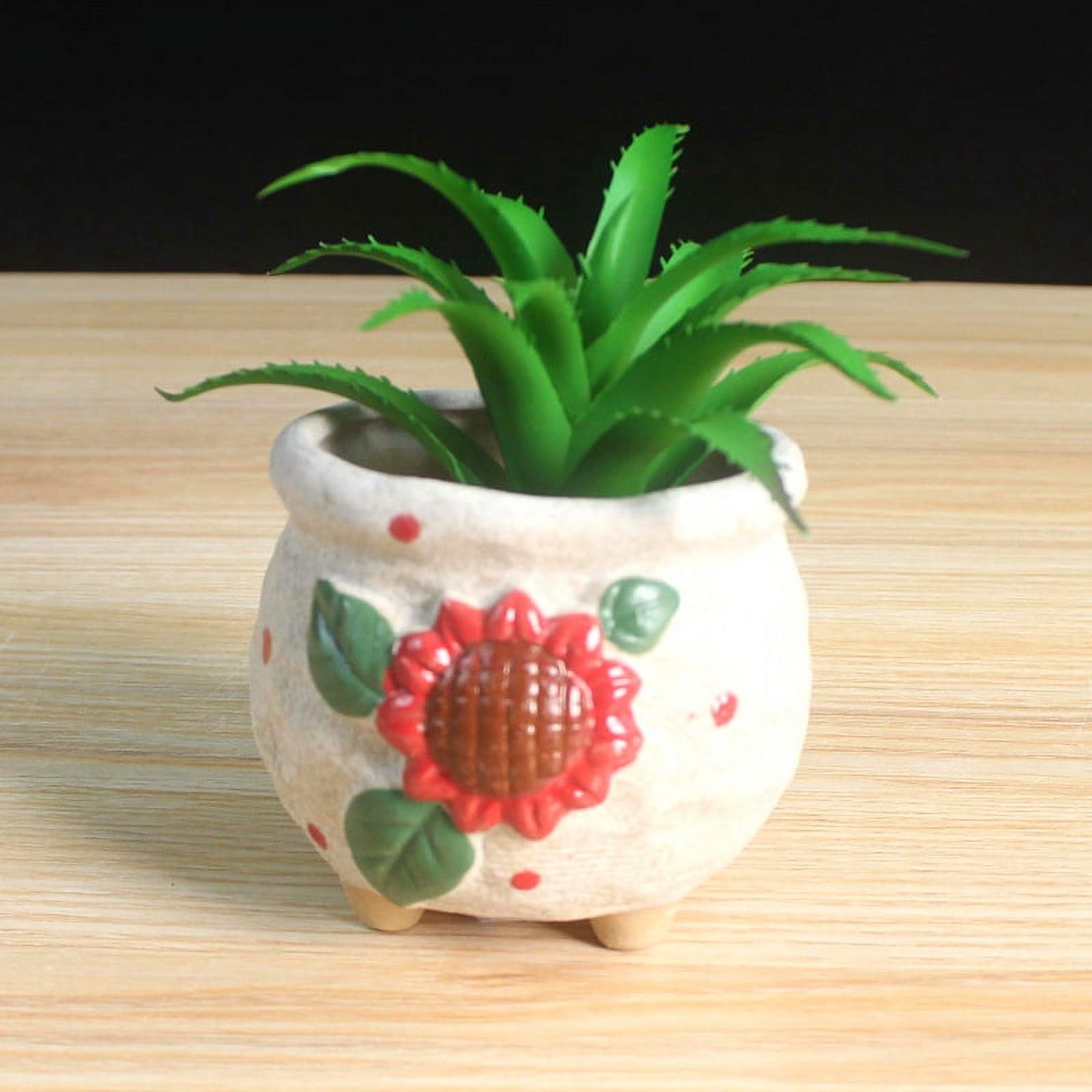 LivNxt Hand-Painted Ceramic Succulent Planter - Korean Style