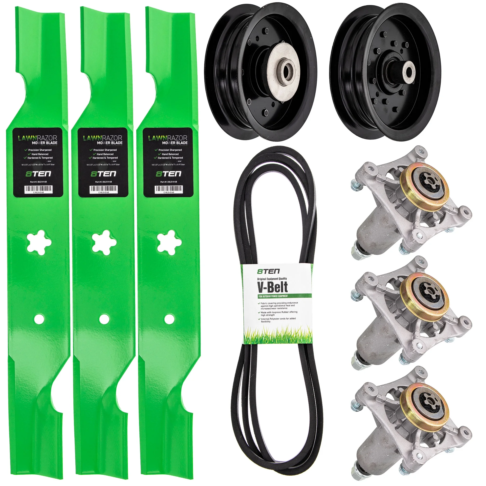 8TEN Blade Spindle Belt Idler Kit for Husqvarna 54 inch YTH2454 MK1005515