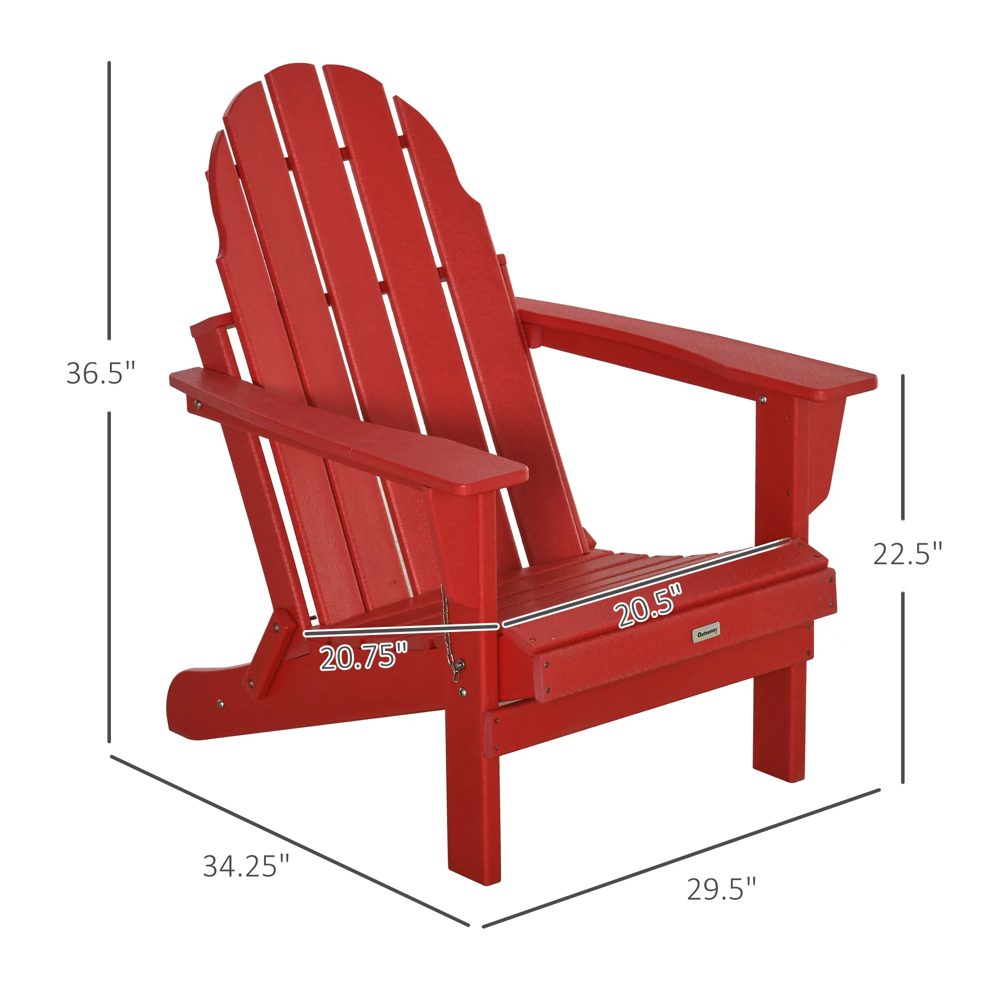 Outside Patio & Backyard Lounge Folding Adirondack Chair Ergonomic Design