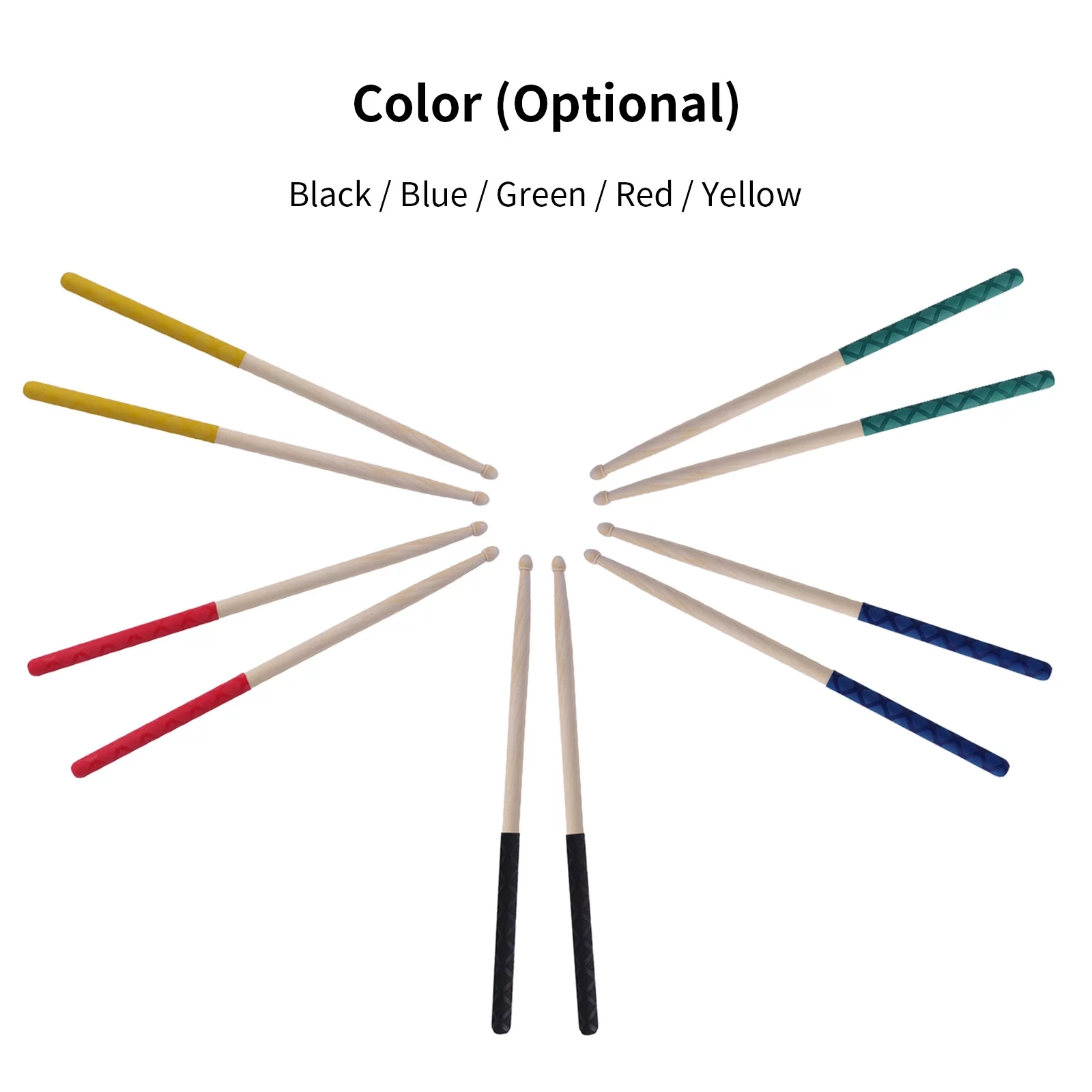 Drumstick Pair by Carevas, 5A Anti Skid Sticks for Drum Sets, Triangular Design for Easy Grip