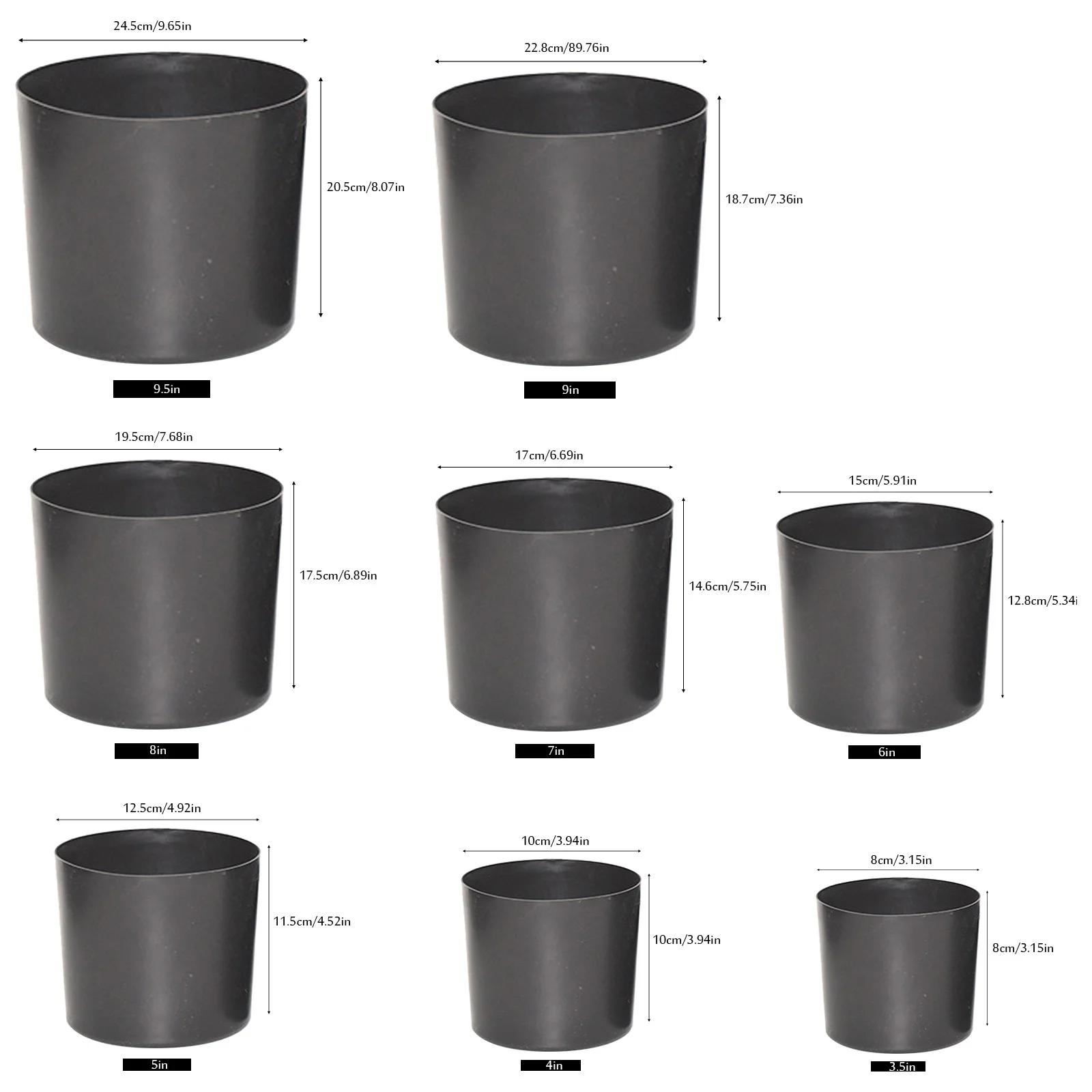 LIJCC Straight Plastic Flower Pot Planting Lazy Flower Pot Seedling Pot Plant Gardening Flower Pot