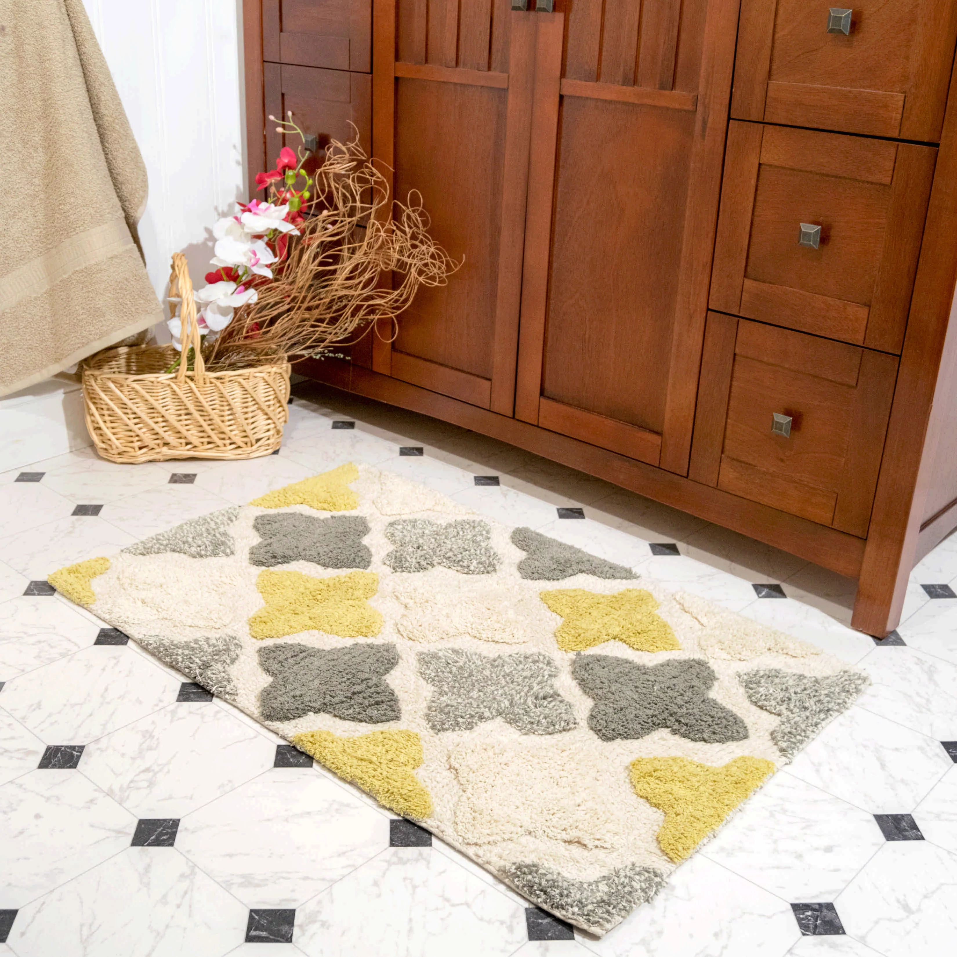 Chesapeake Alloy Moroccan Tiles 2pc Willow Bath Rug Set (21