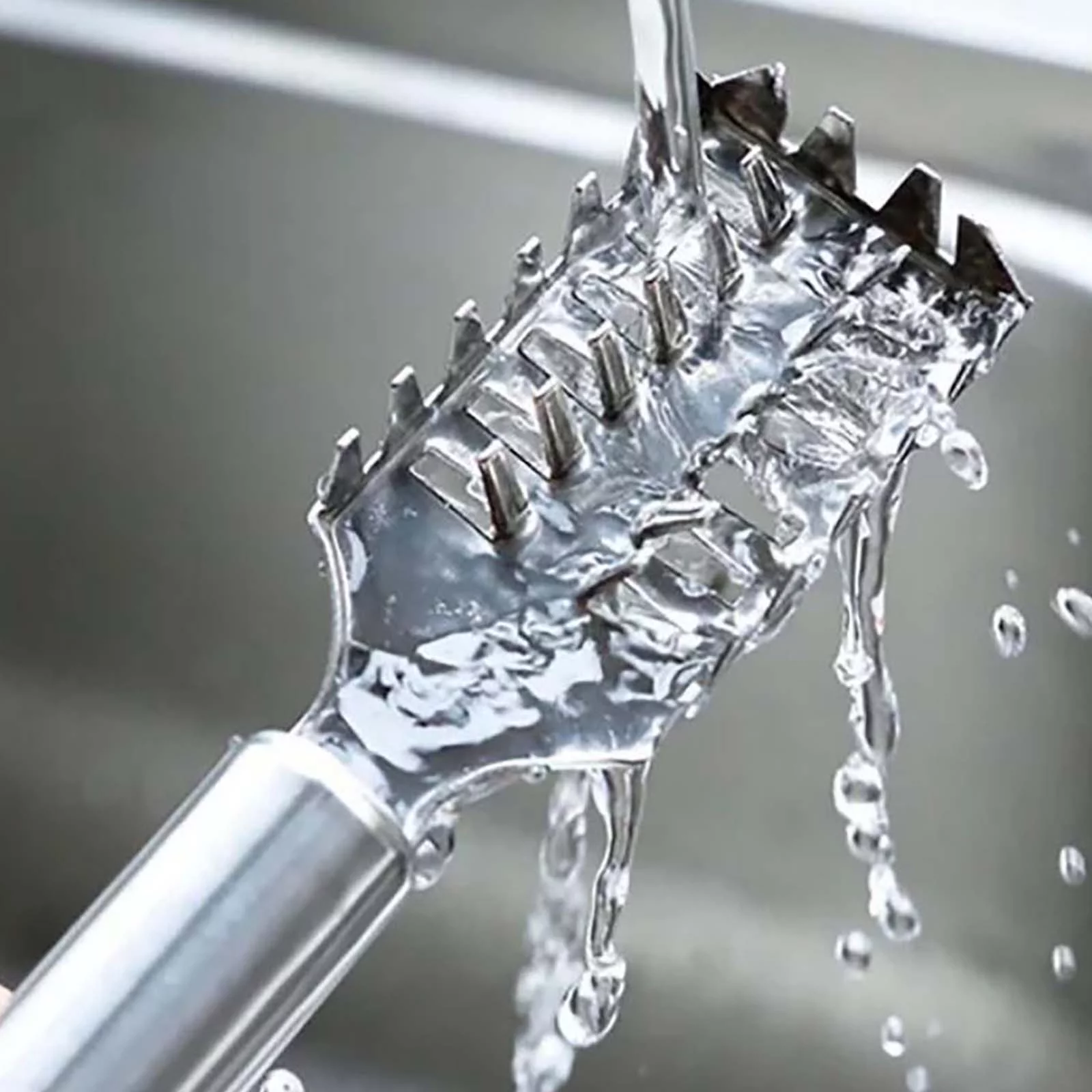 TIHLMK Clearance Household Scale Removal Brush Rake-shaped Manual Stainless Steel Scale Scraper