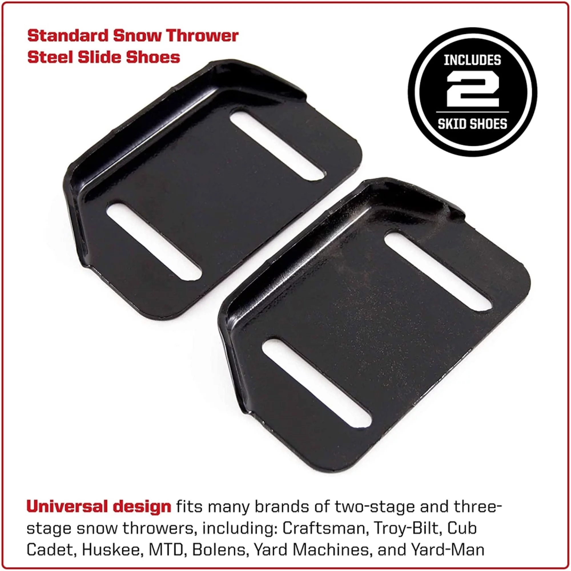 Arnold Parts Snow Thrower Slide Shoes, 1 Pack, Black