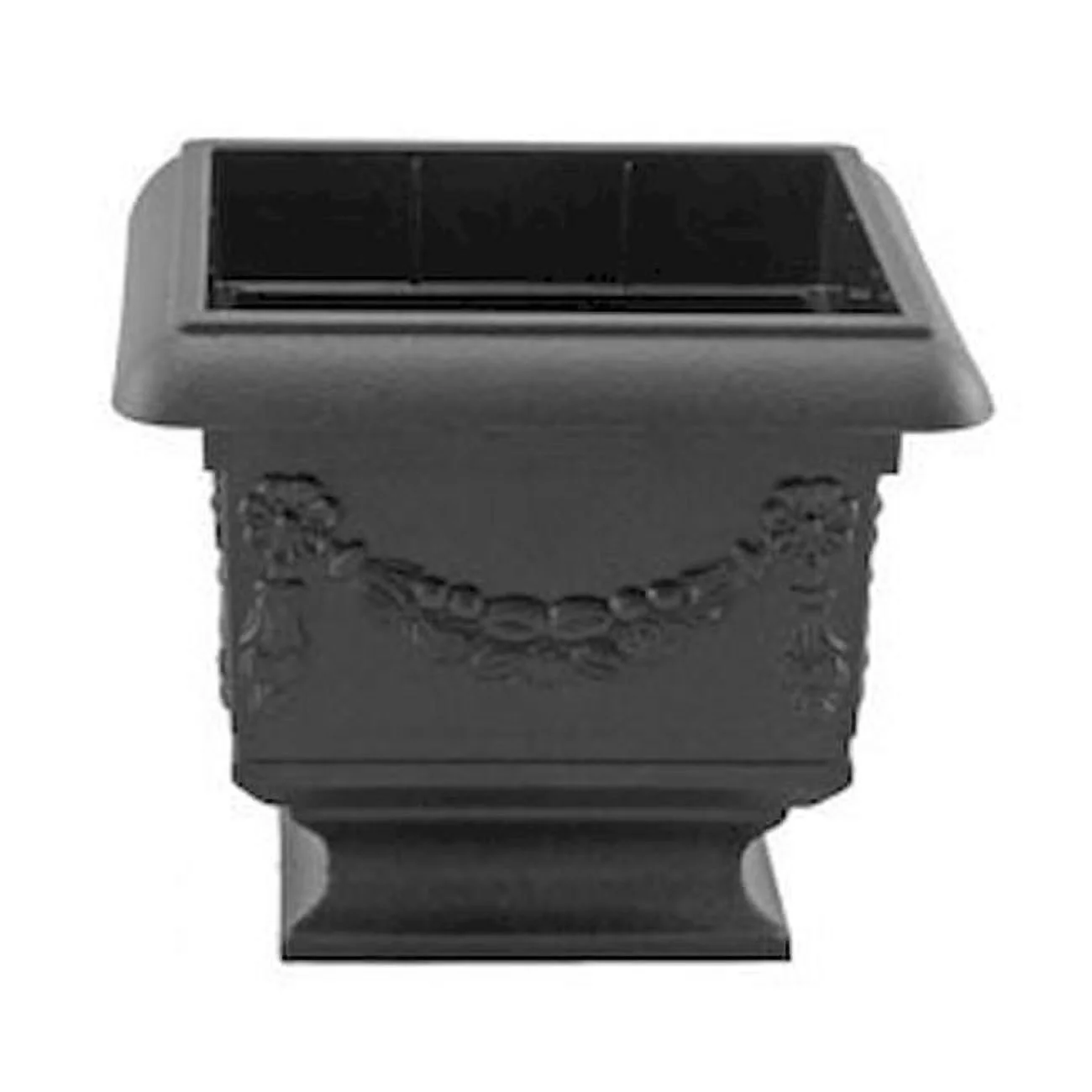 212 Main AI-DL102BLA Decorative Square Black on a Pedestal Planter