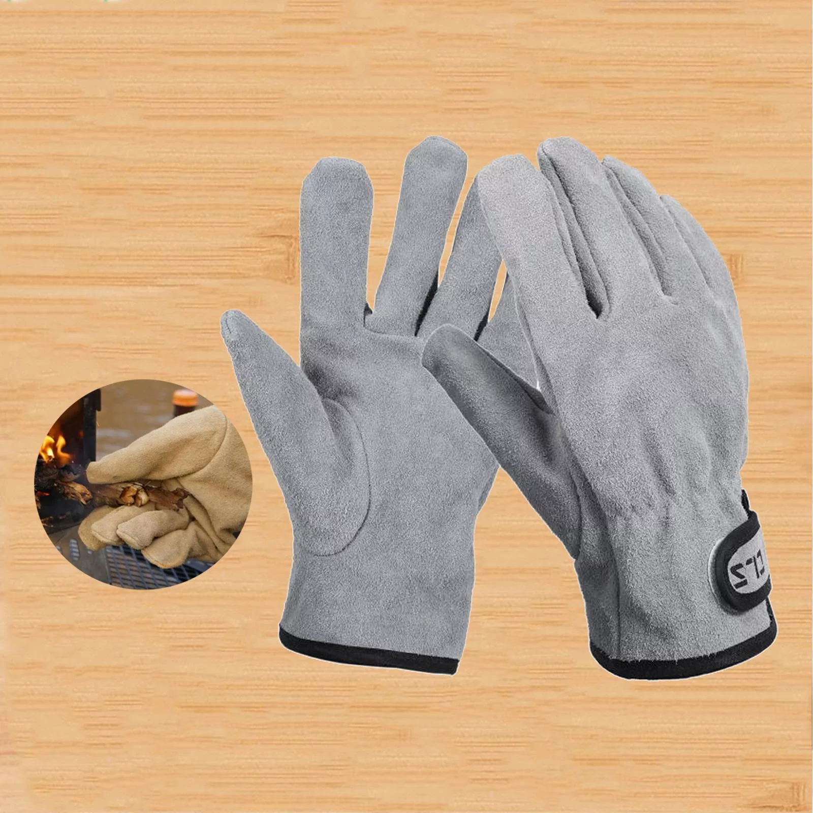 Work Gloves Adjustable Wrist Gardening Gloves, Good Grip for Logging/Wood Cutting/Forest Work/Driving/Farm , for Gray