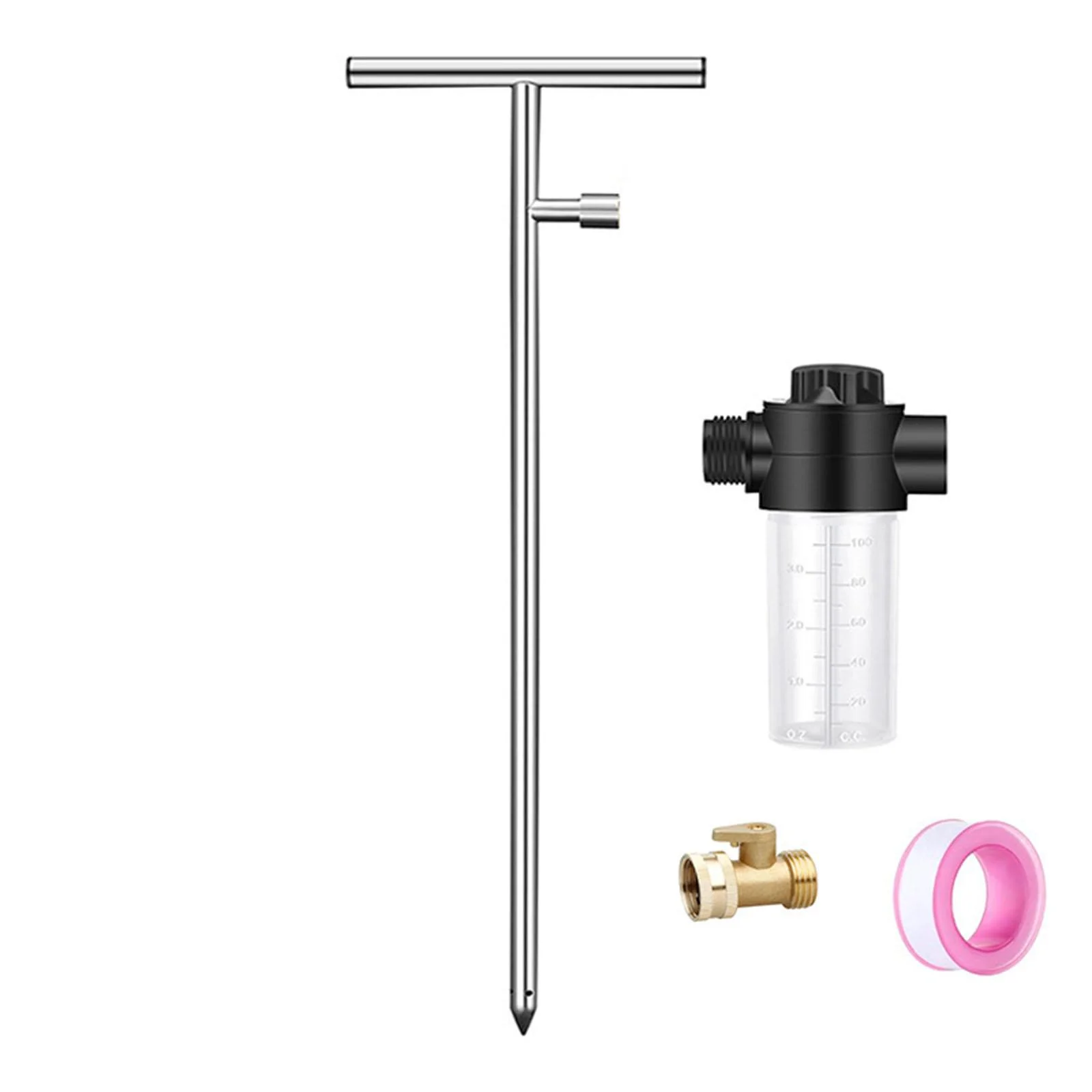 kesoto Tree Watering Spike Irrigation System T Handle Rust Proof Simple Installation for Outdoor Plants Garden Tool with Brass Valve