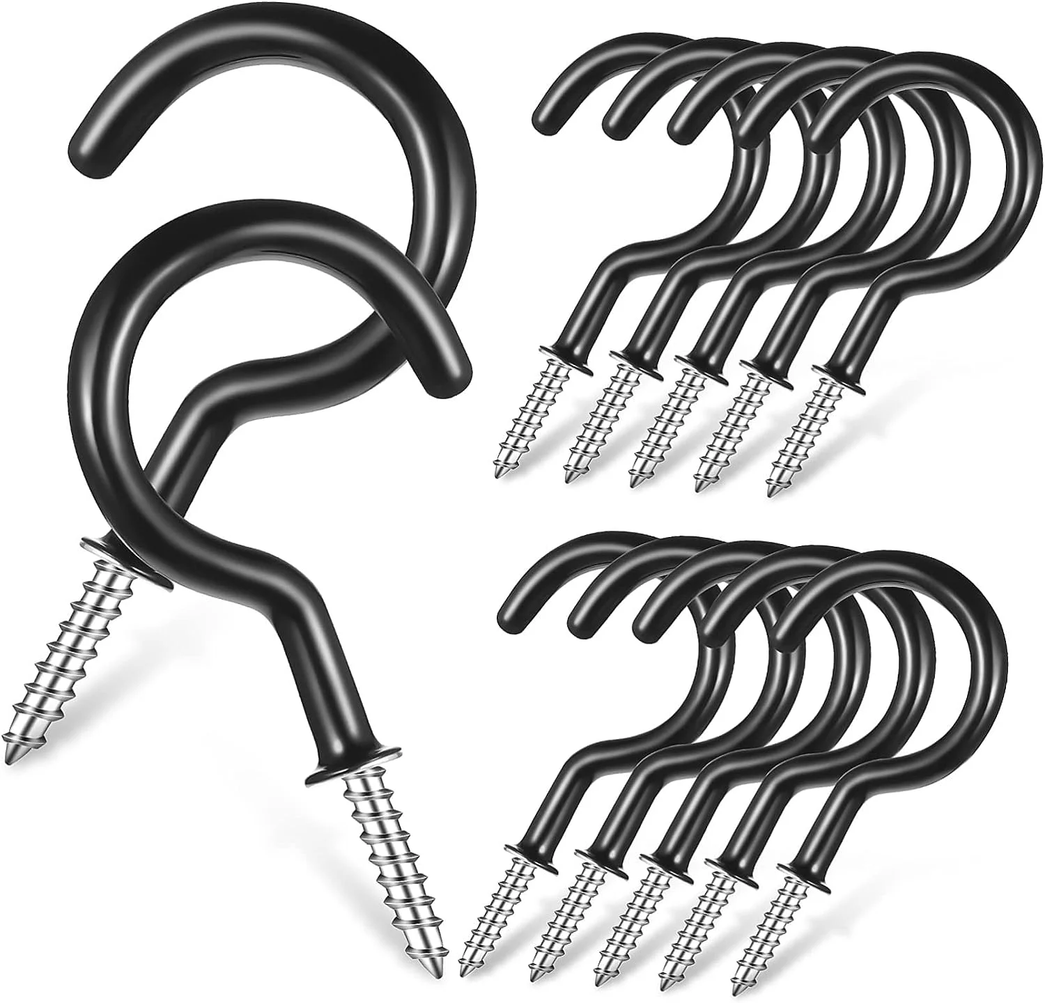 Wall Hooks 12 Pcs Ceiling Hook Light Hanging Hooks Hat Hooks Wall Mounted Hooks Plant Hanger Hook Storage Hooks Ceiling Hooks for Pot Screw Hooks Kitchen Hooks Iron