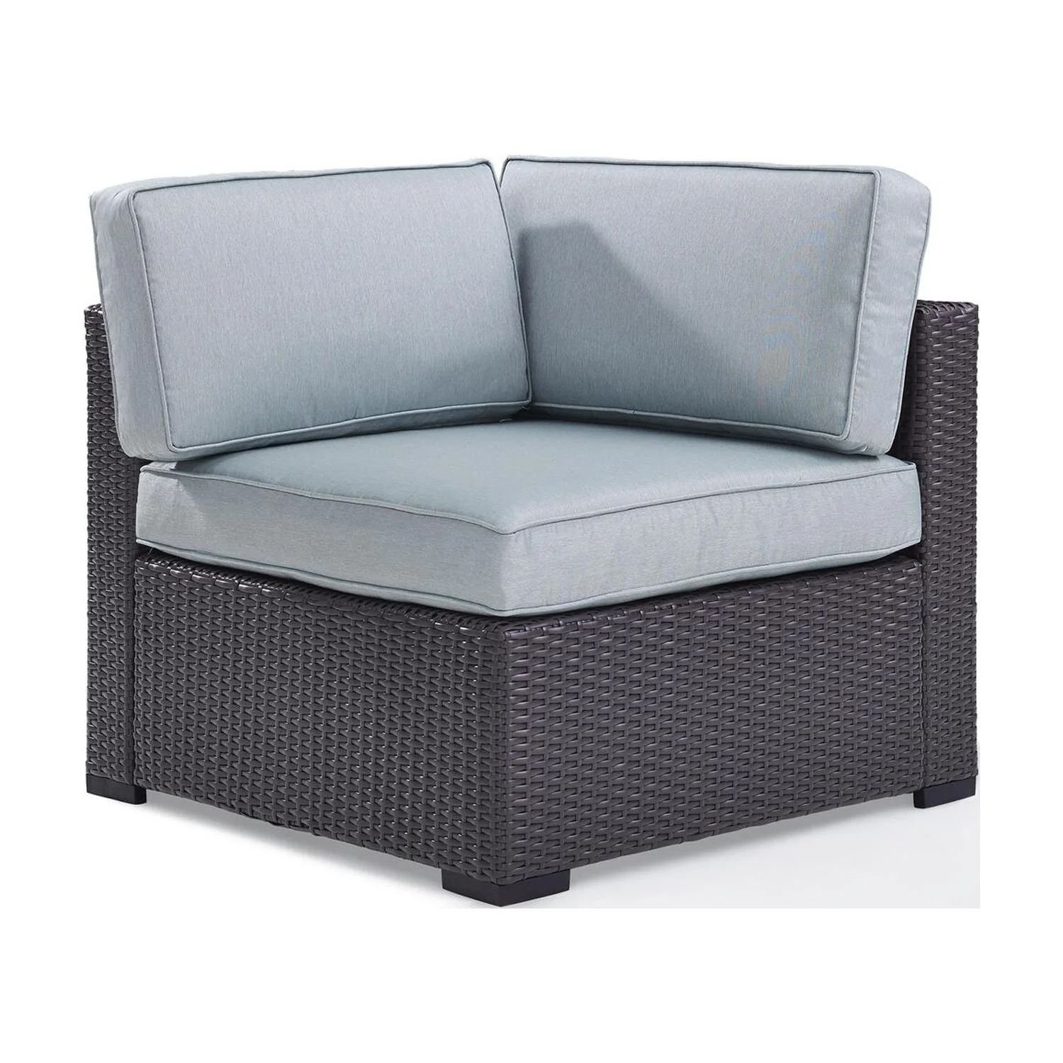 HomeStock Southwestern Style Outdoor Wicker Corner Chair White/Brown