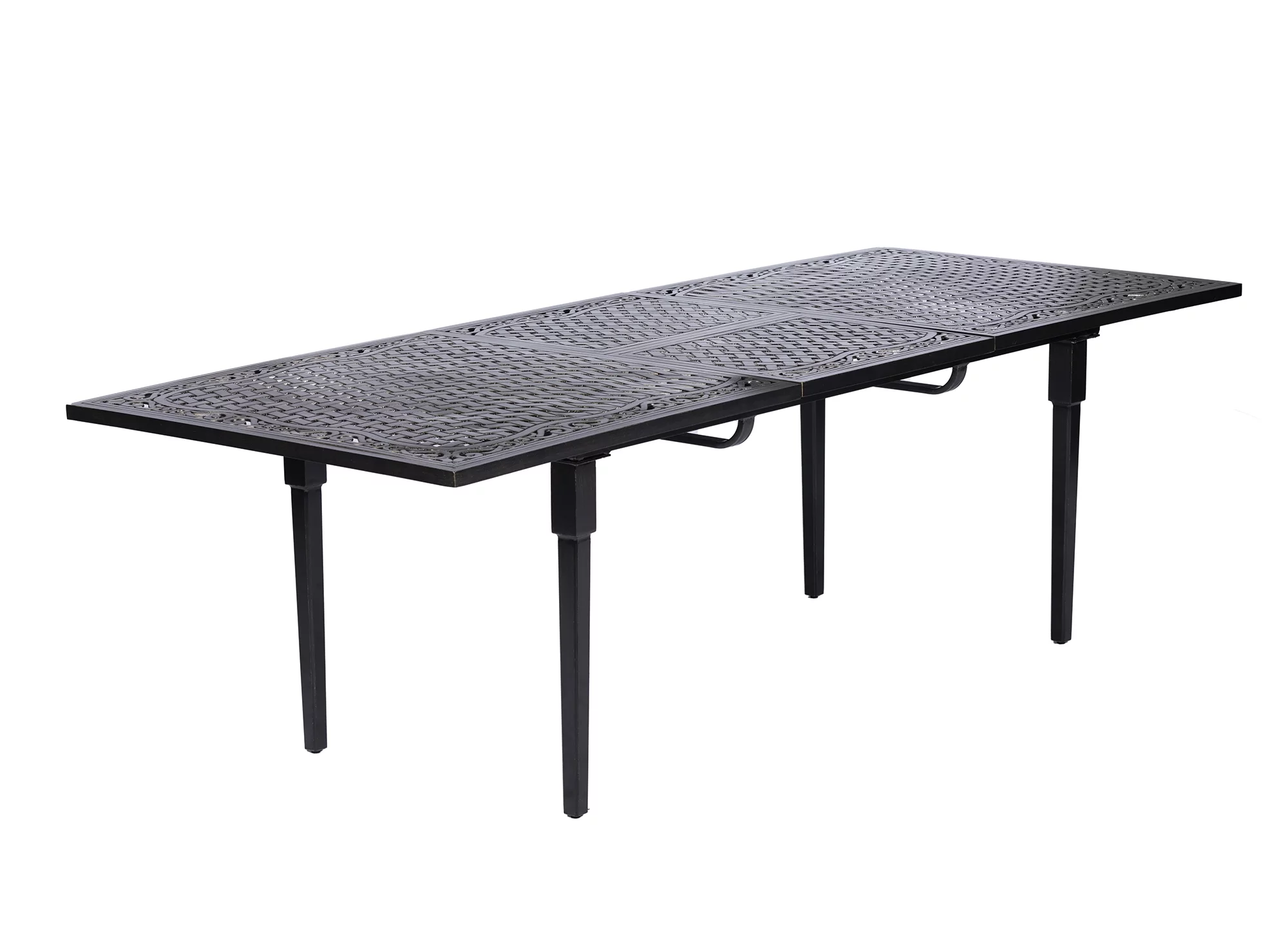 Hanover Brigantine 9-Piece Aluminum Dining Set with an Expandable Cast-Top Dining Table, Seats 8