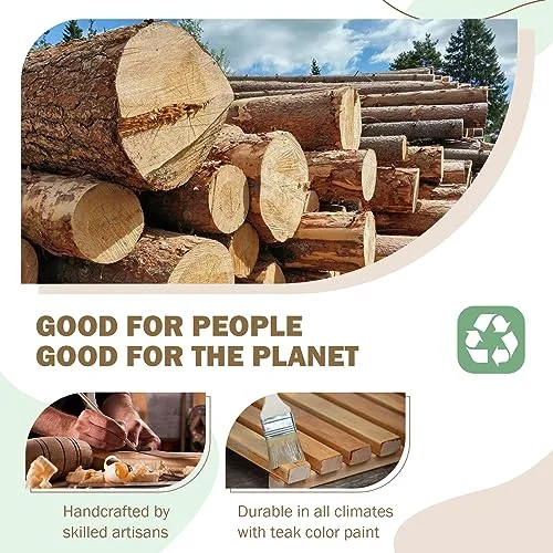 SUNSITT Patio Set 3 Piece Acacia Wood Outdoor Patio Furniture Set FSC Certified Bistro Table and Chairs with Cream White Cushions for Balcony, Porch, Backyard