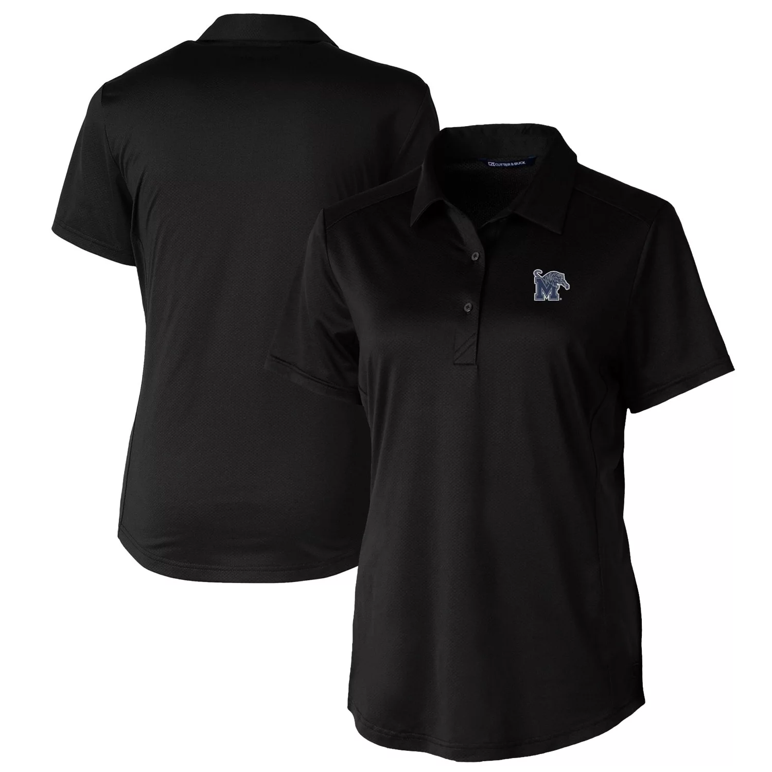 Women's Cutter & Buck Black Memphis Tigers Prospect Textured Stretch Polo