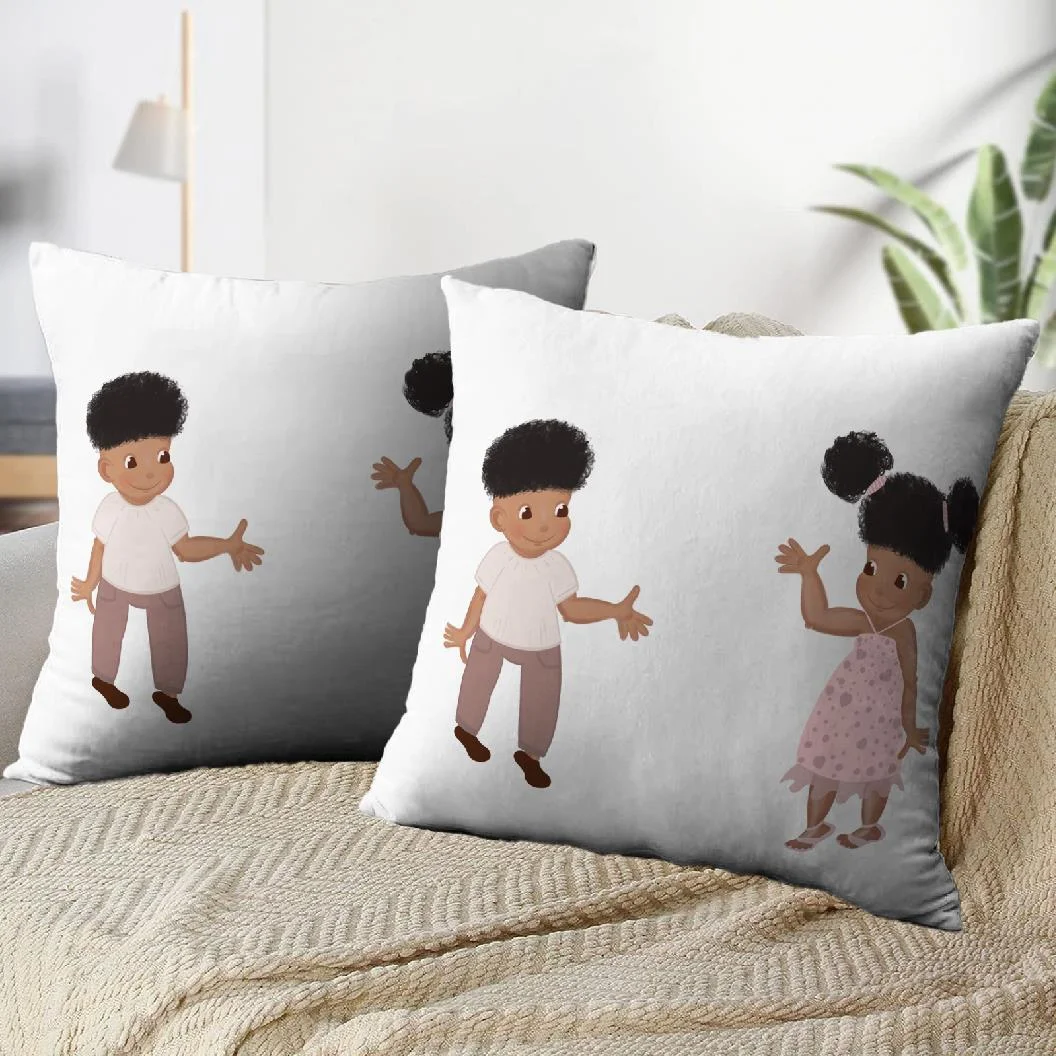 LALILO Throw Pillow Covers Afro American Baby Boy Girl Talking Cushion Cover 18