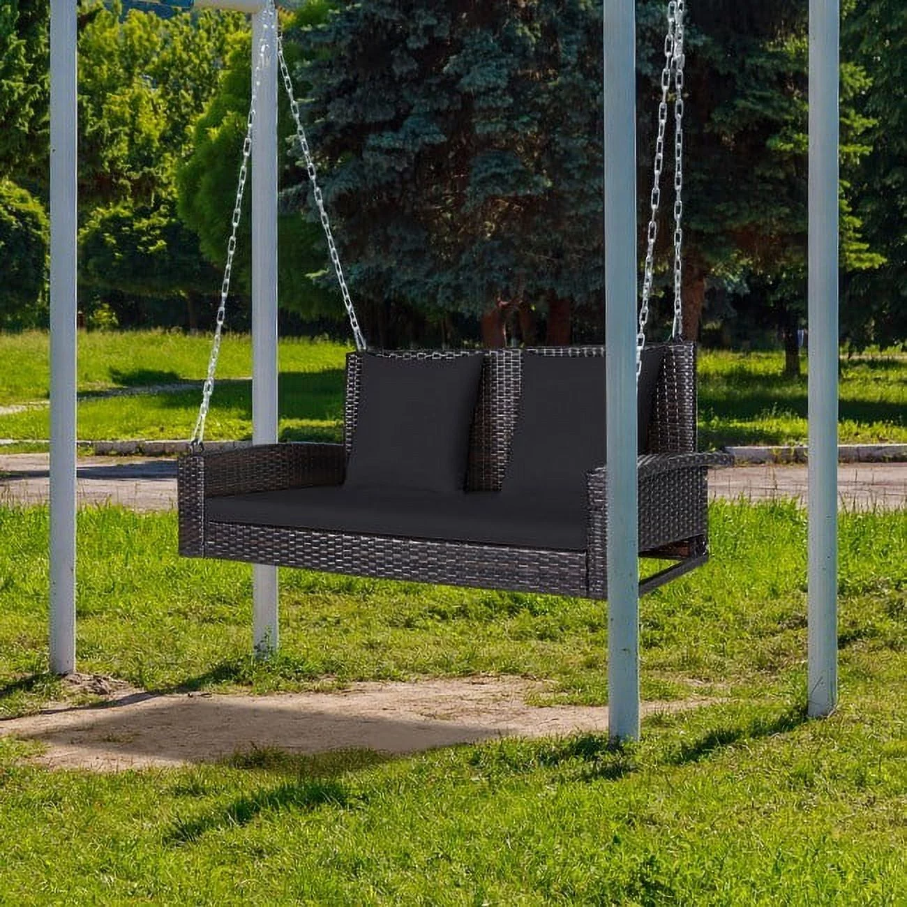 Patio Rattan Swing - 28.5 - Relax in style and comfort!
