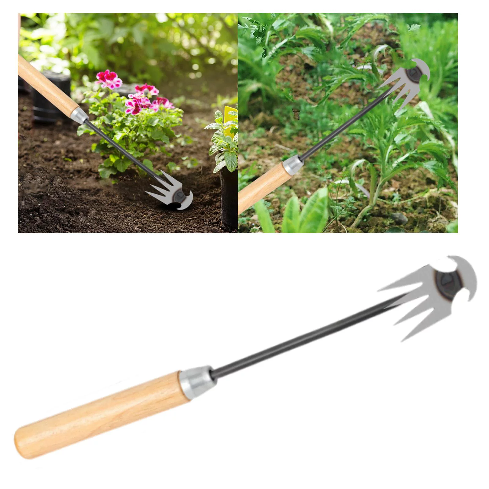 Hand Remove Garden Tool Ergonomic Handle Grass Manual Weeder Garden Weeder Tools Wooden Handle