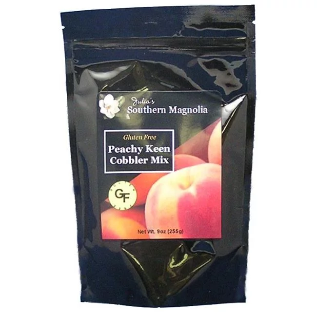 Julias Southern Magnolia  Gluten Free Peach Cobbler Mix 9oz- Pack of 4
