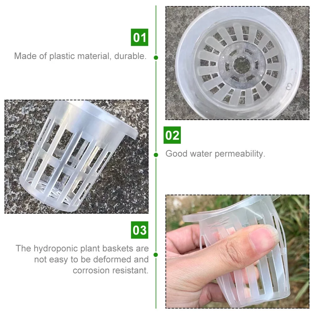 Planting Blue Garden Basket Pots for Plants Hydroponic Flowerpot Cups Plastic Baskets Net White