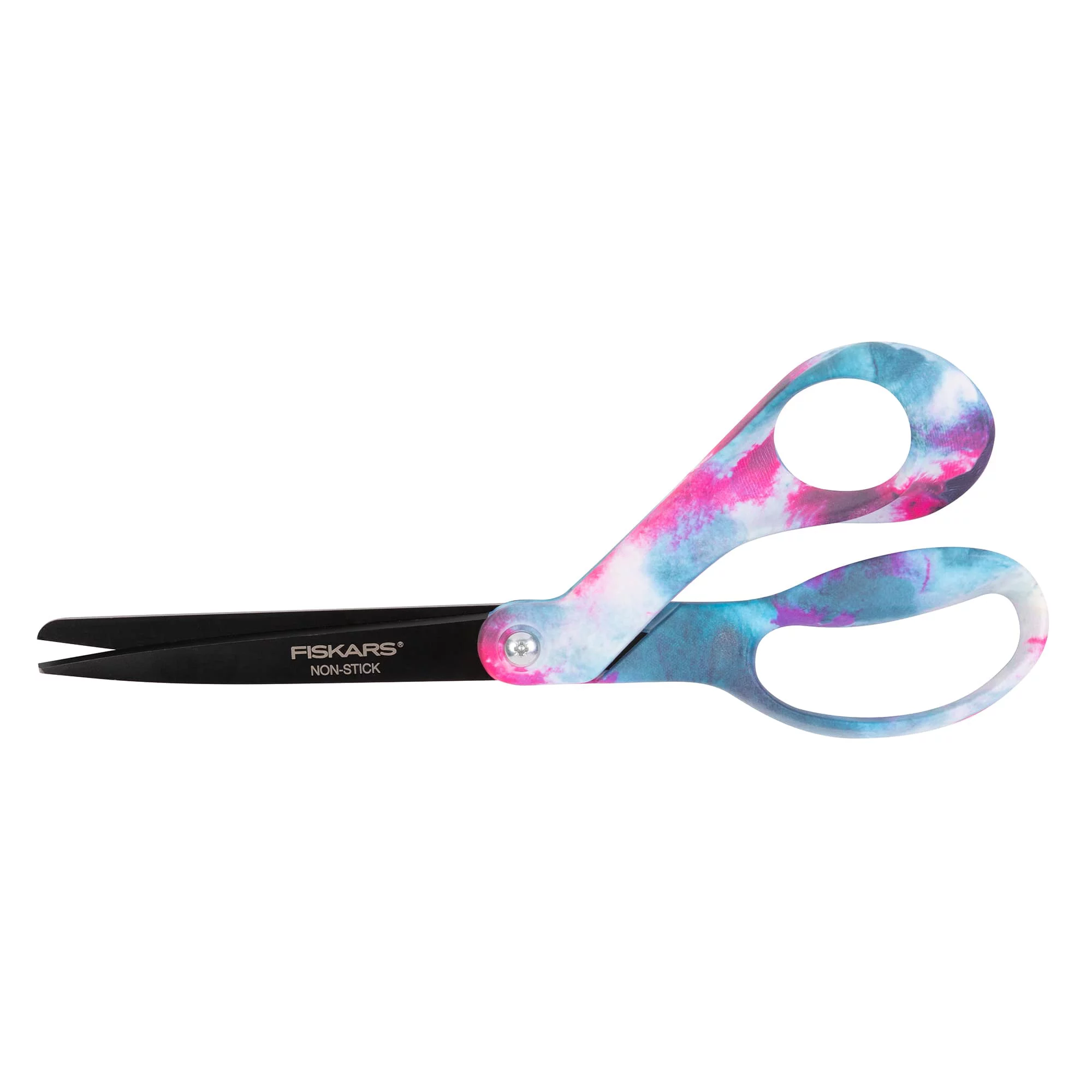 Fiskars Premier Bent Deco Non Stick Scissors 8in Pink  Blue Tie Dye