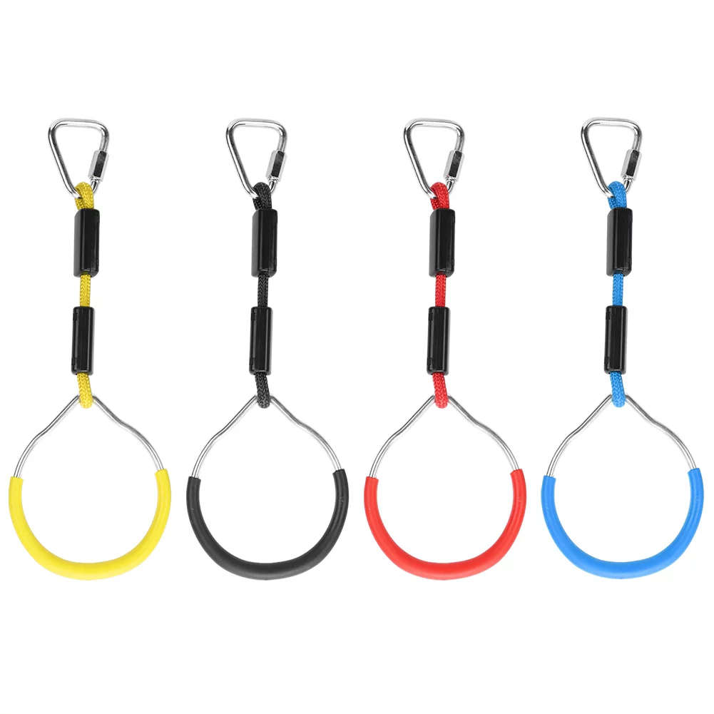 Verdant TouchSwing Gymnastic Ring Children's Colorful Swing Gymnastic Ring Set, 4PCS, Outdoor Kid Climbing Sports Rope Combination Accessory