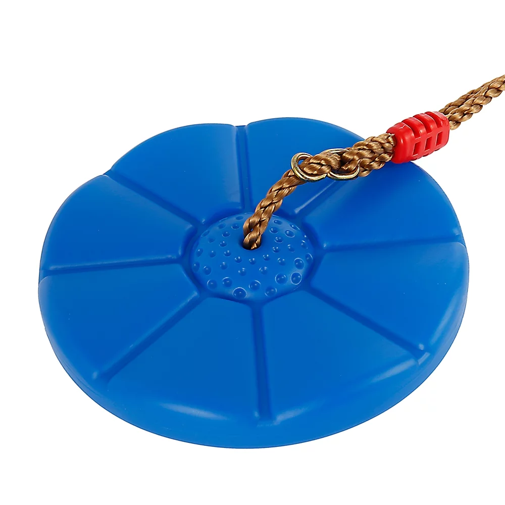 Everso Monkey Button Disc or Disk Swing Seat with Adjustable Silky Weatherproof Rope