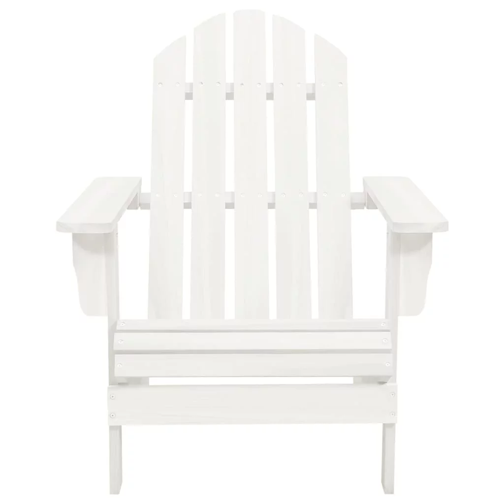Patio Adirondack Chair with Table Solid Fir Wood White