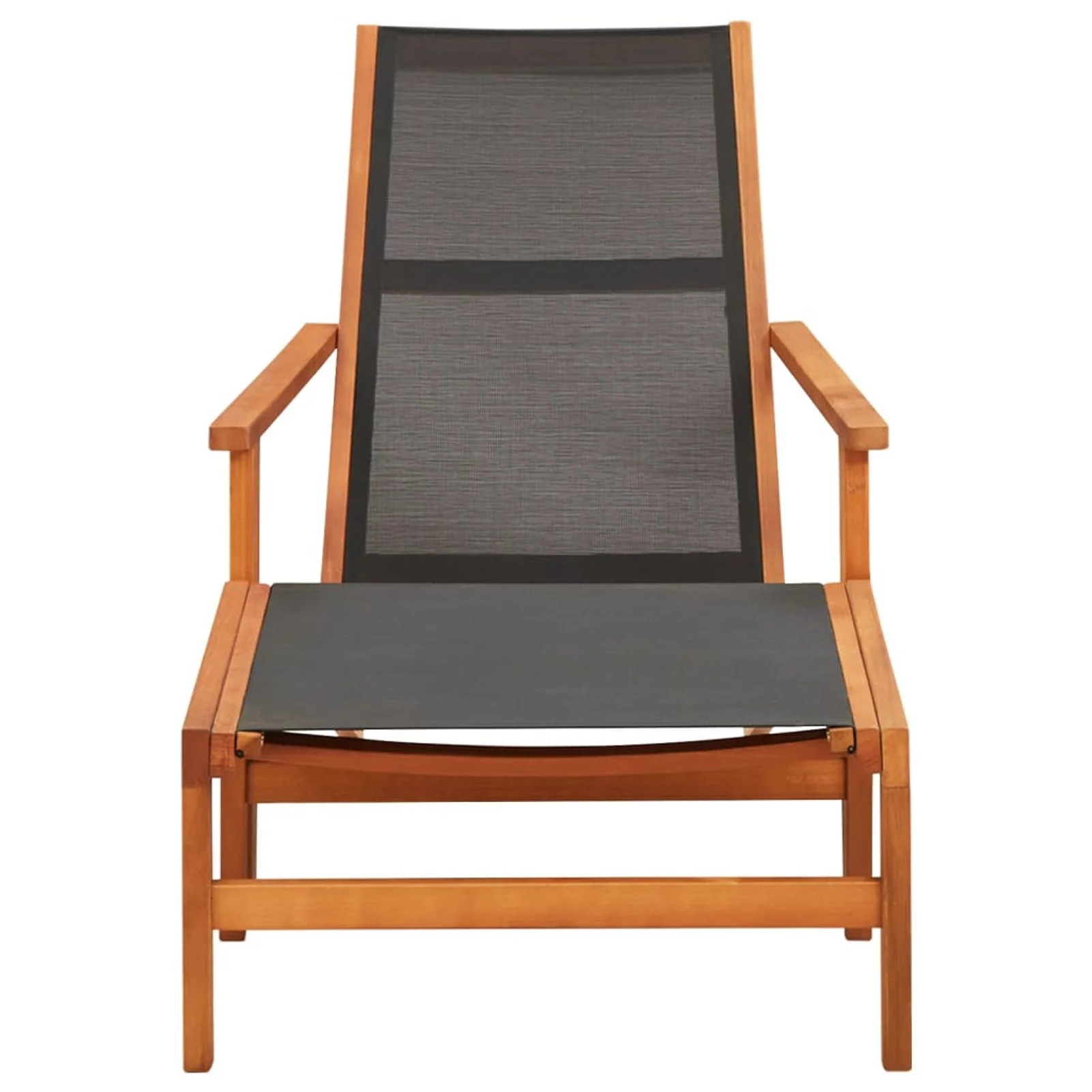 ametoys Patio Chair with Footrest Solid Eucalyptus Wood and Textilene