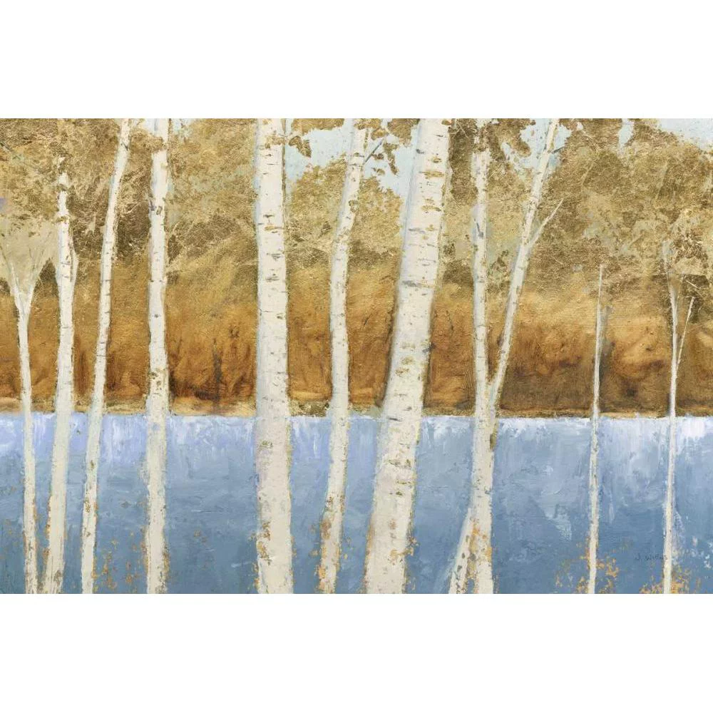 Wiens, James 14x11 Black Modern Framed Museum Art Print Titled - Lakeside Birches