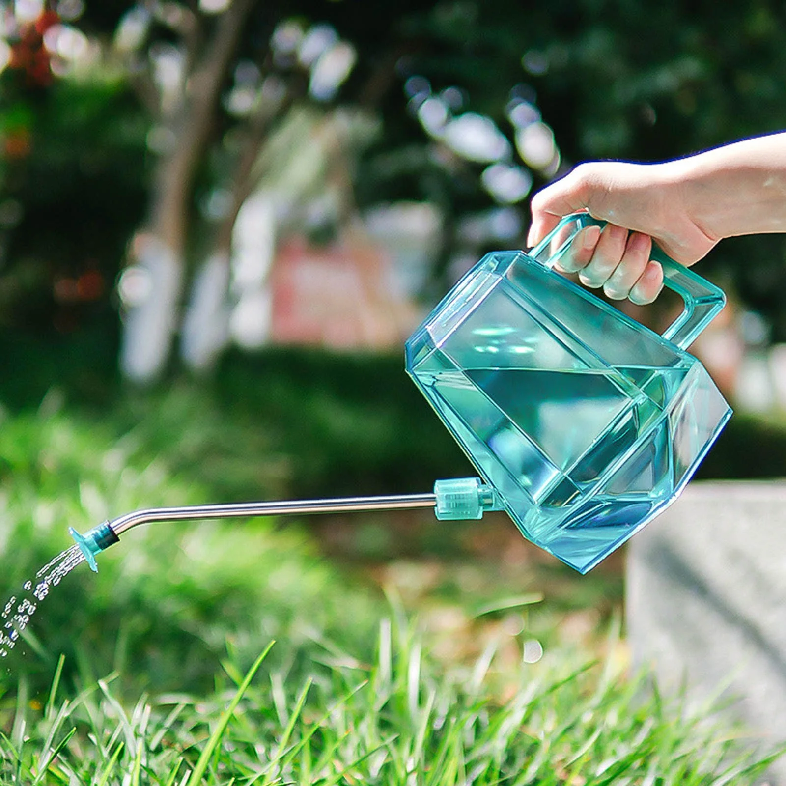 GuLuBin Irrigation Timer Wifi Drizzle Pot Watering Garden Tools Stainless Steel Long Nozzle Household Watering Sprinkler Blue