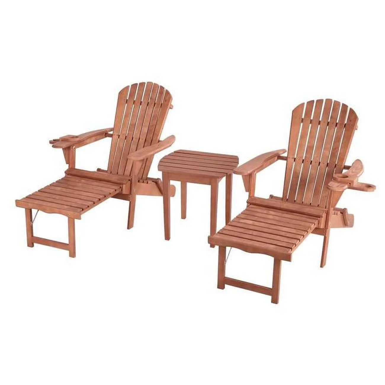 W Unlimited Adirondack Chaise Lounge Foldable Chair and End table