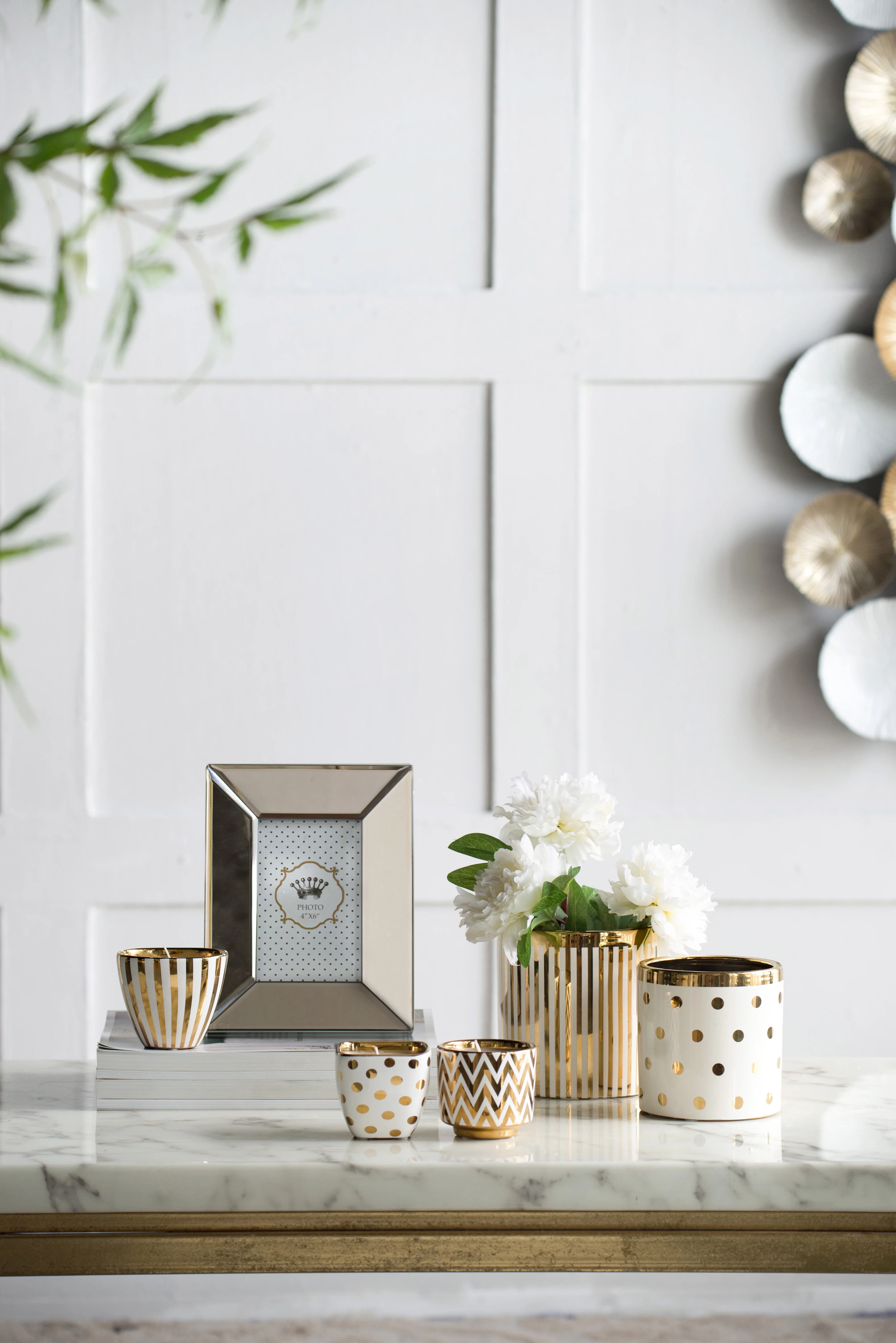 Set of 3 Navya Golden Dots Pot/Planter D5x5