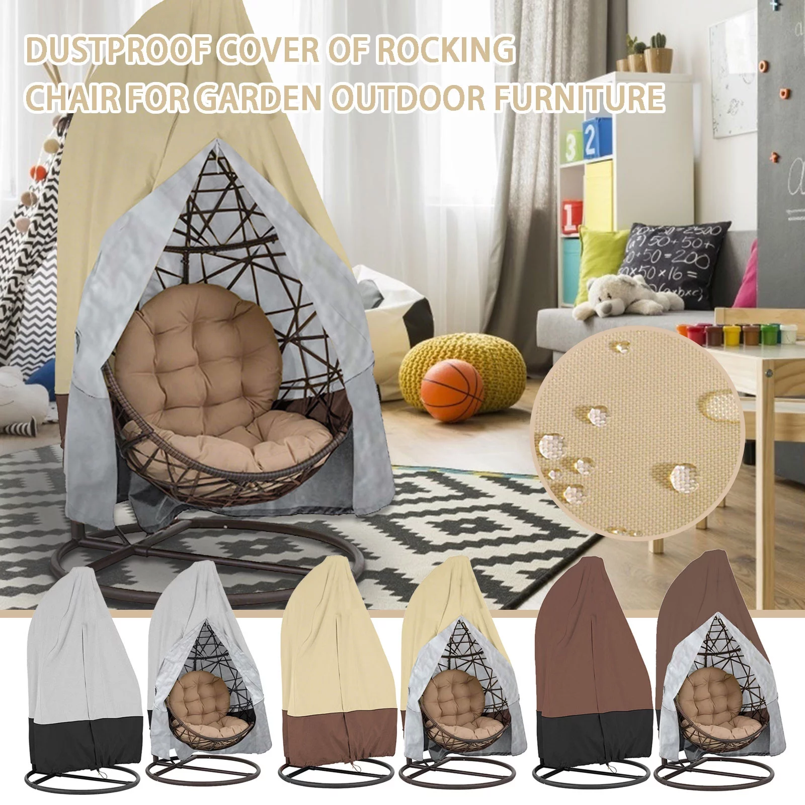 Dengmore Patio Hanging Eg g Chair Covers, Waterproof Outdoor Swing Chair Covers 232*203cm for Home