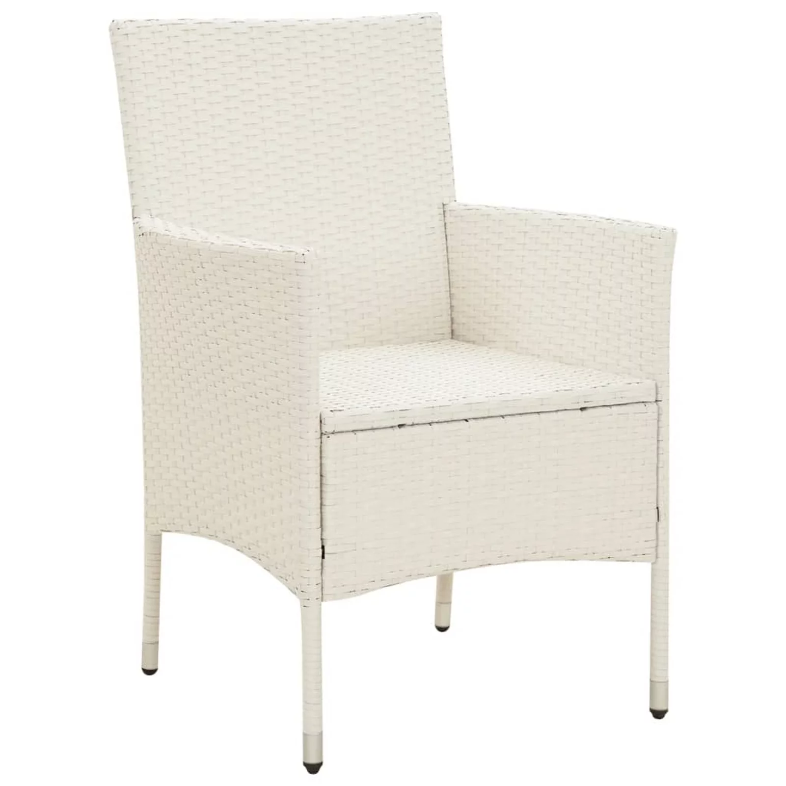 Suzicca Patio Chairs with Cushions 2 pcs Poly Rattan White