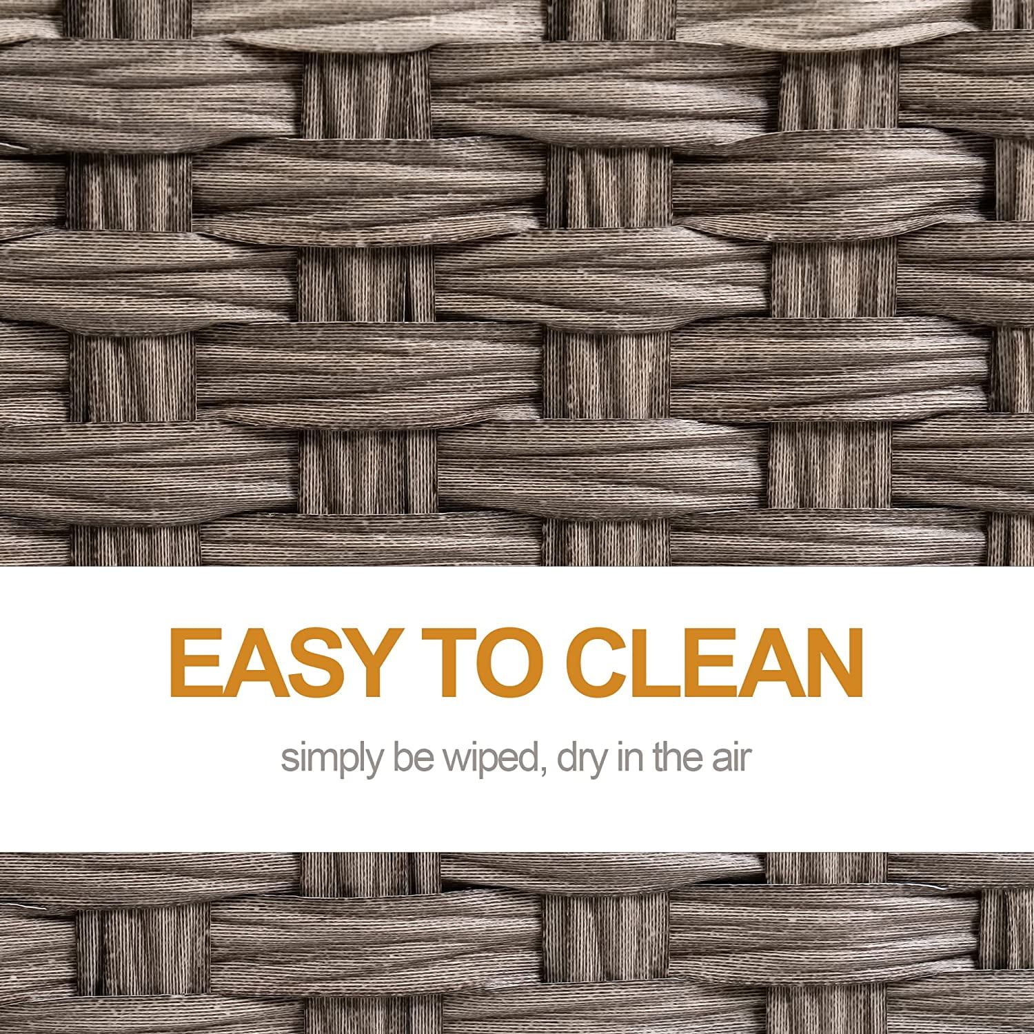 Ratten Cat House Condo with Rattan Interactive Hanging Ball Toy *4 & Cotton Cushion, Enclosed Wicker Cat Bed, Gray