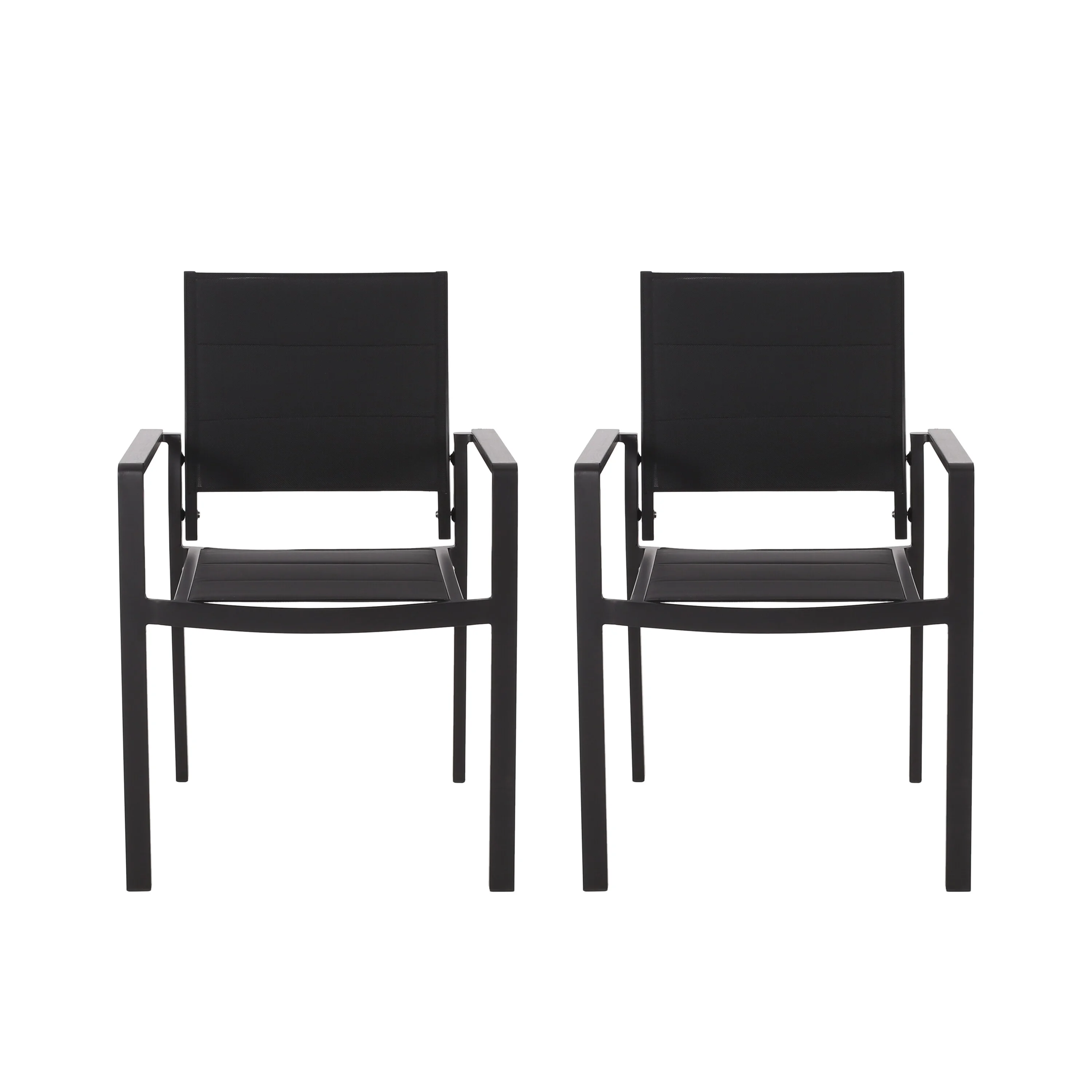 Christopher Knight Home Wilbur Outdoor Mesh and Aluminum Dining Chairs by  - N/A Black/Set of 4