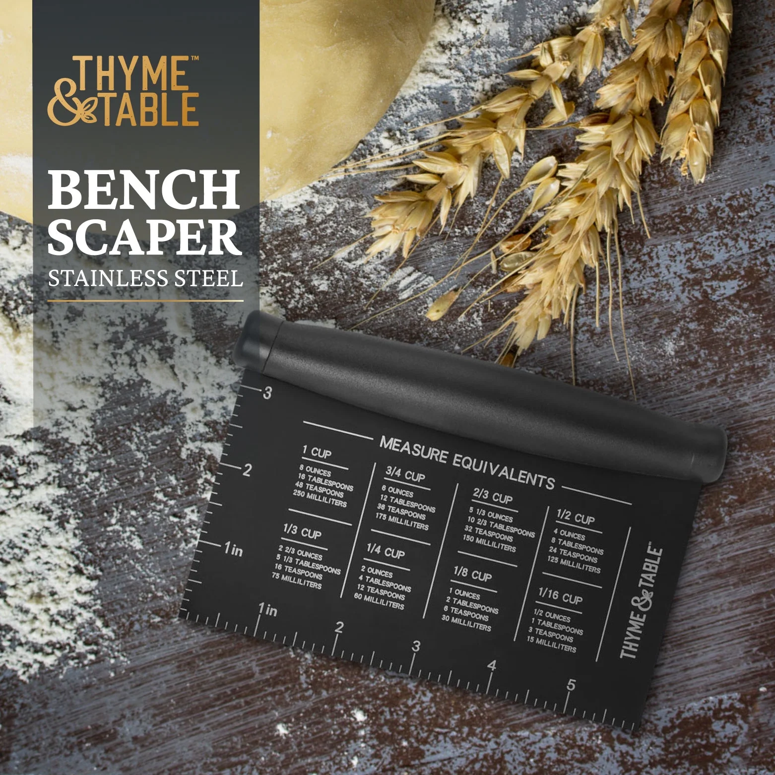 Thyme & Table Stainless Steel Bench Scraper