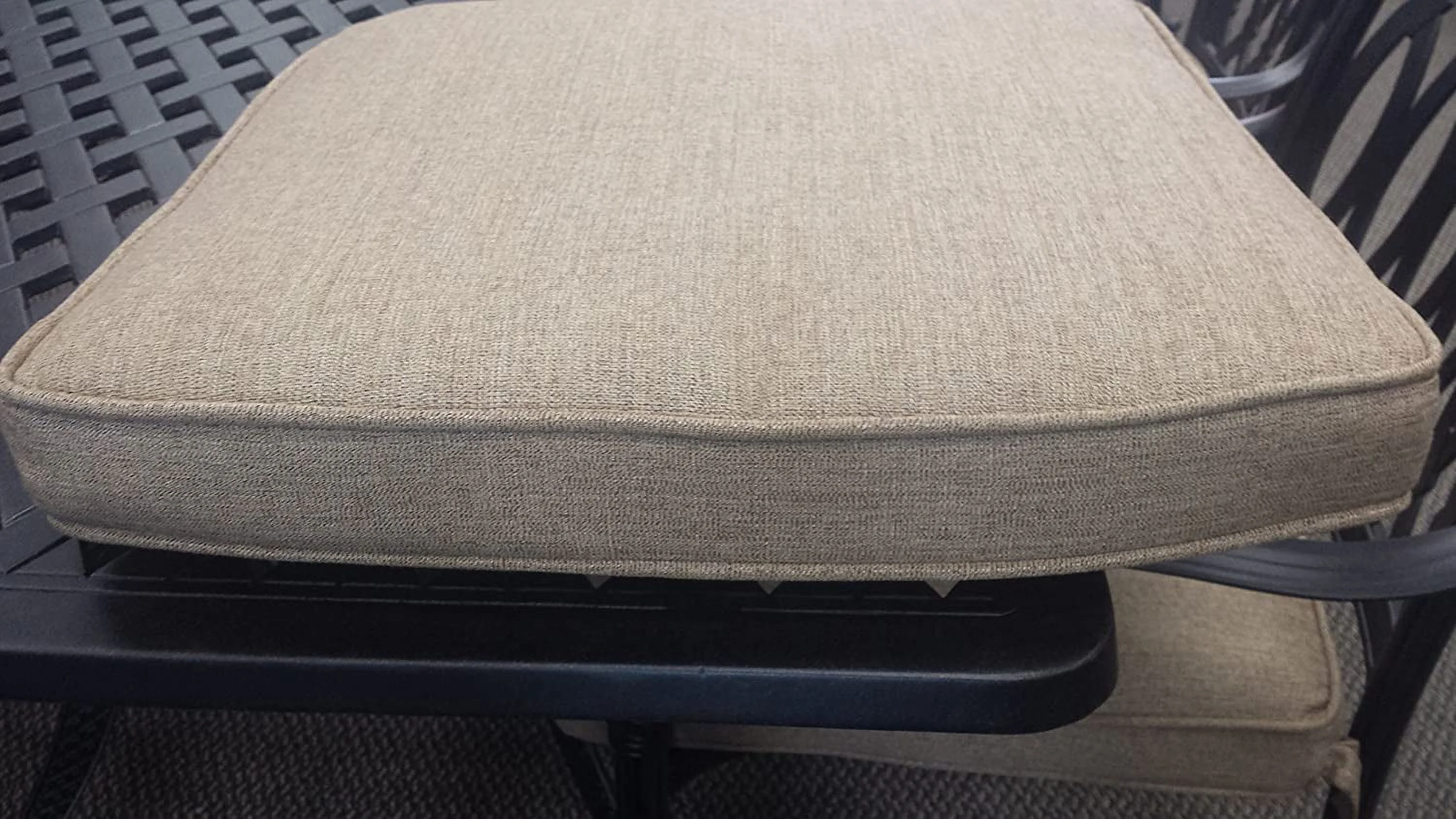 durable Tuscany Outdoor Patio 7 pcs Round Fire Gas 52" Dining Set Dark Bronze Cast Aluminum Sunbrella Cushions (Set with 6 Regular Chairs)