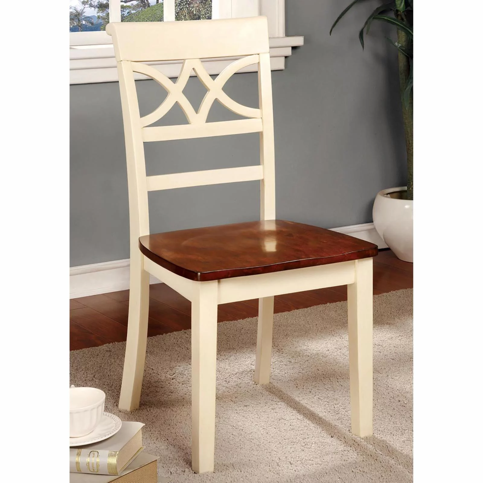 Furniture of America Seaberg Country 2 Tone Chair - Set of 2