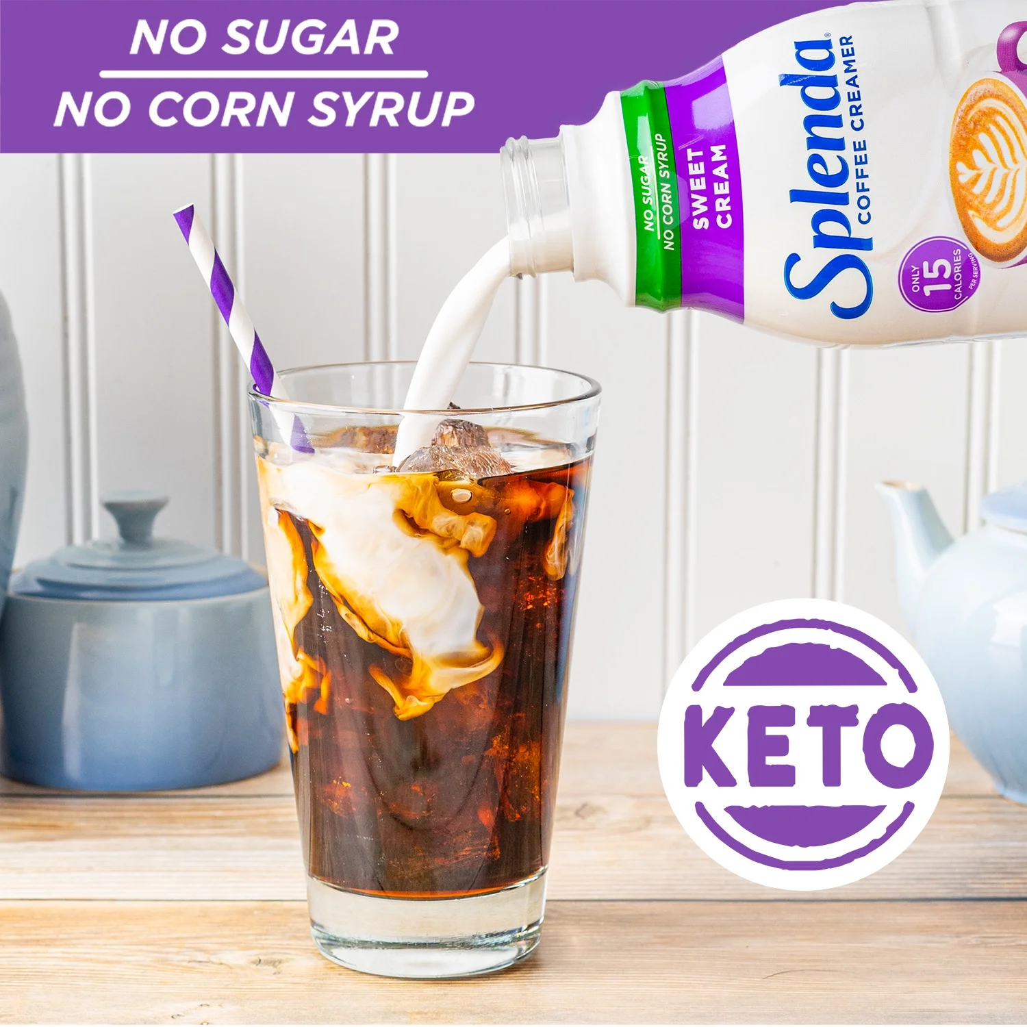 Splenda Sweet Cream Liquid Coffee Creamer, 32 fl oz Bottle