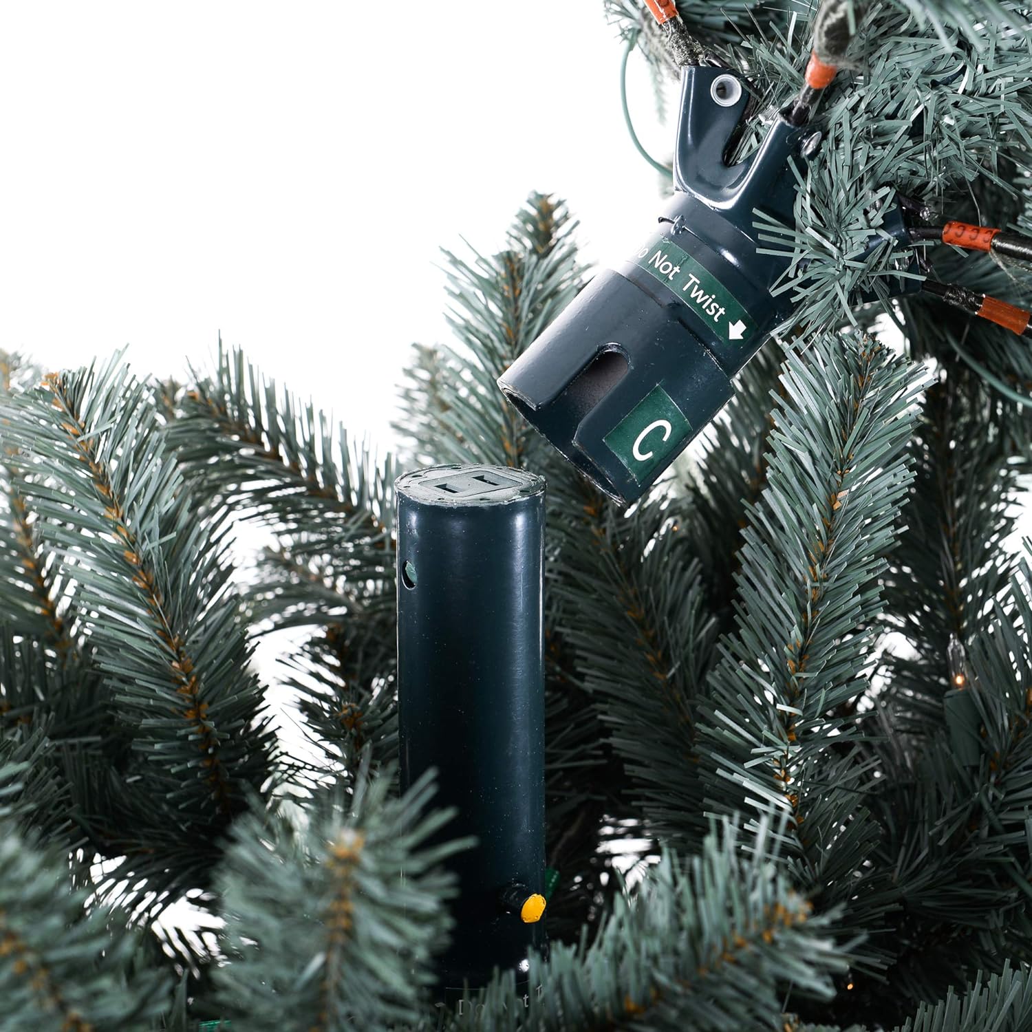 HYUN Blue Spruce Pre-Lit Artificial Christmas Tree, 6.5 Feet, Clear White Lights