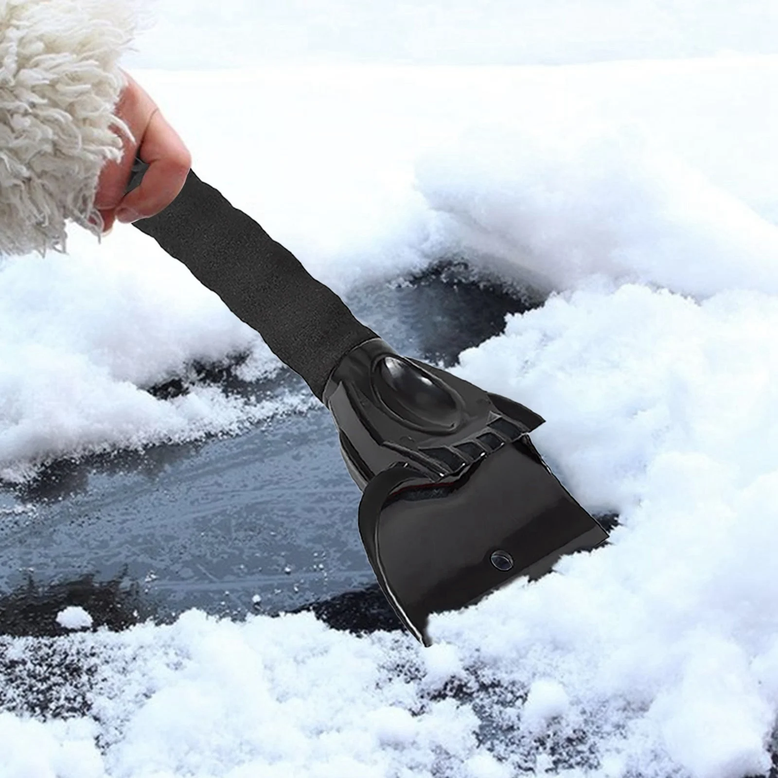 Car Snow Shovel Ice Shovel With Foam Handle For Car Truck SUV Windshield Glass Ice Remover With Plush Sleeves Car Cleaning Wipes Interior Leather Car Cleaning Wipes Meguiars Car Cleaning Wipes Bulk