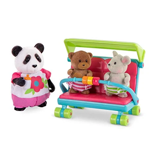 Li'l Woodzeez Animal Figurine Playset & Accessories - Baby Sitter Set - 14Piece
