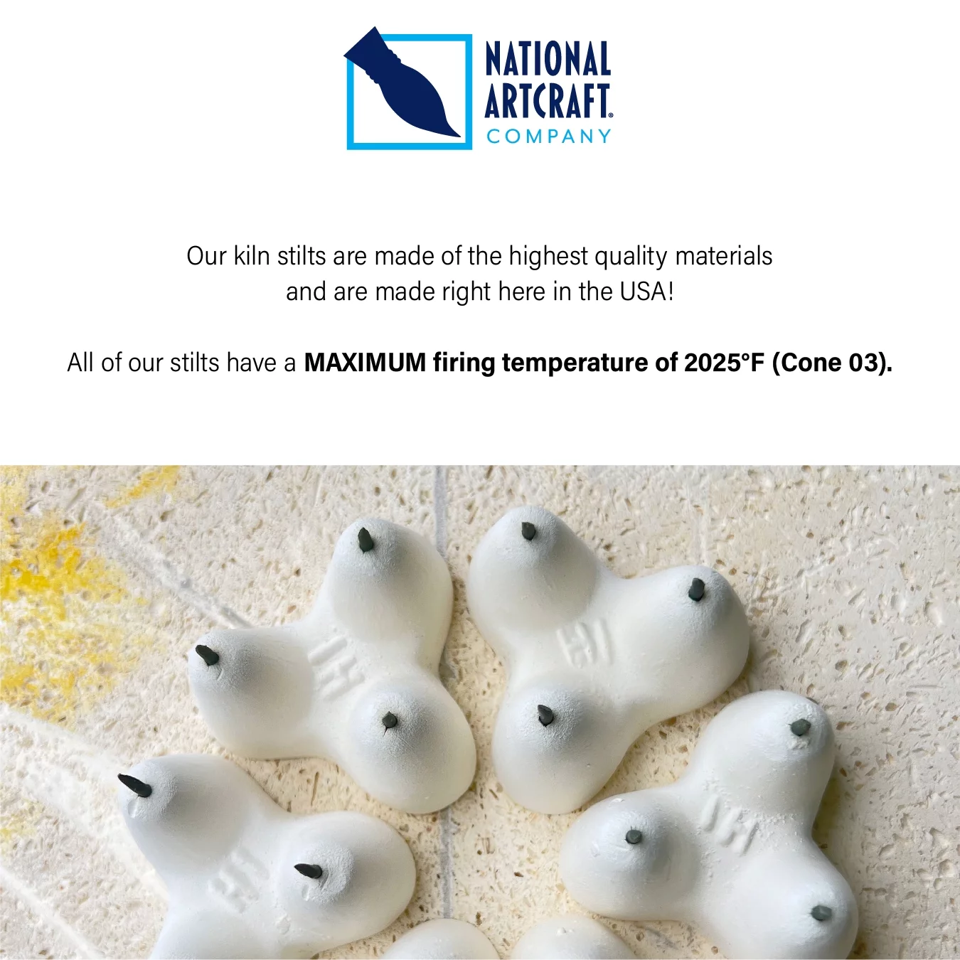 Ceramic Tripod 3-Point Kiln Stilt with Points 3-1/4