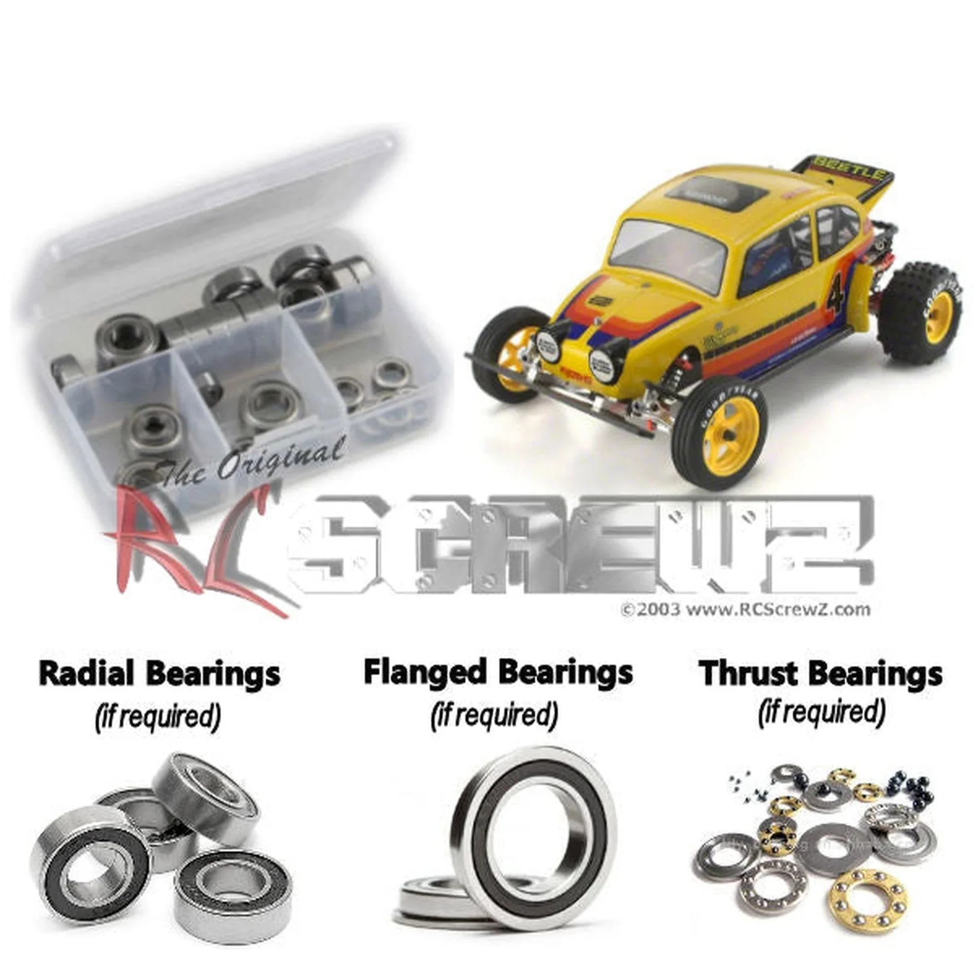 RCScrewZ Rubber Shielded Bearing Kit kyo153r for Kyosho Beetle Racer 2014 #30614 RC Car Complete Set