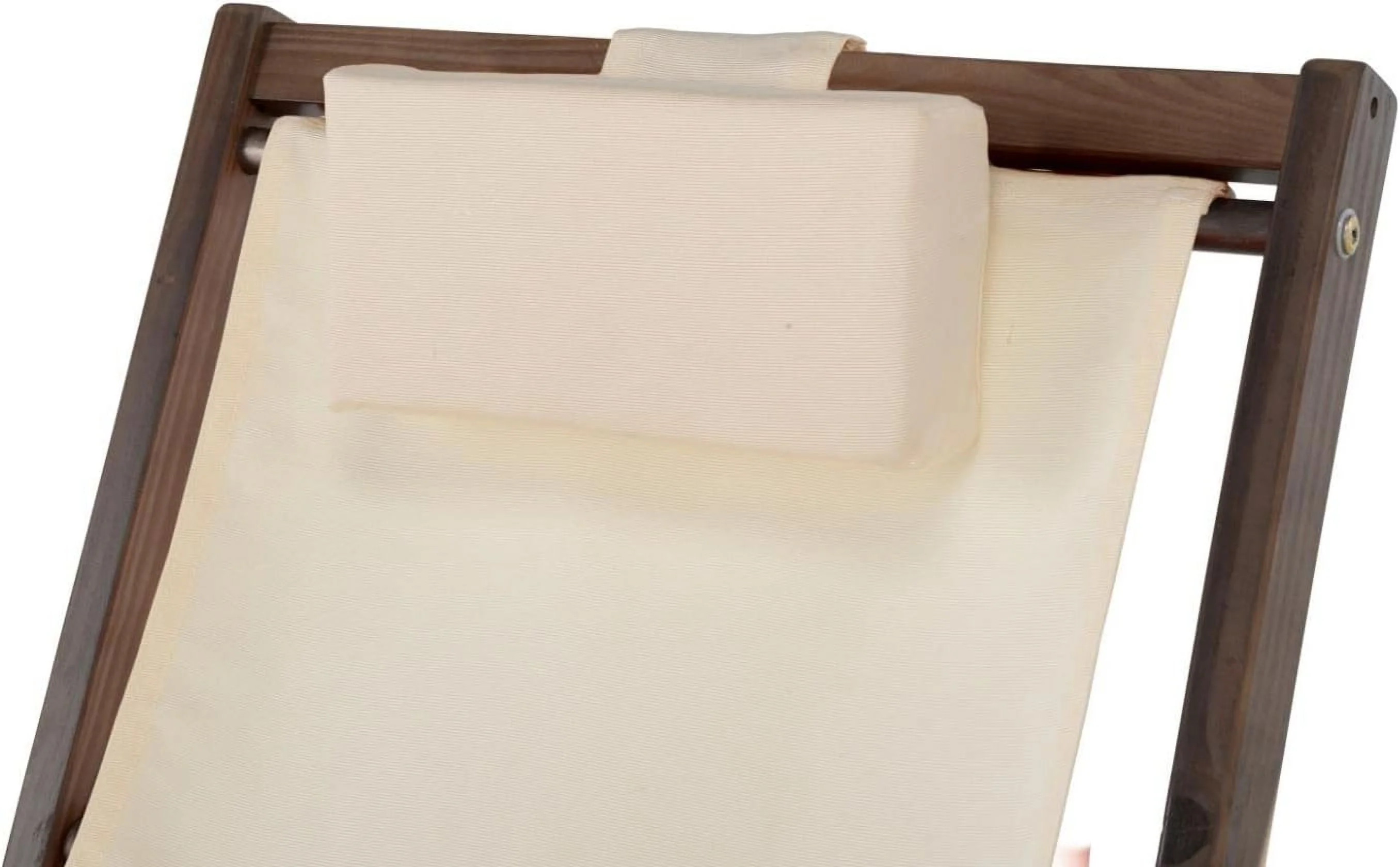 W Unlimited Romantic Wood And Canvas Sling Chair W/Cup & Wine Holder In Brown