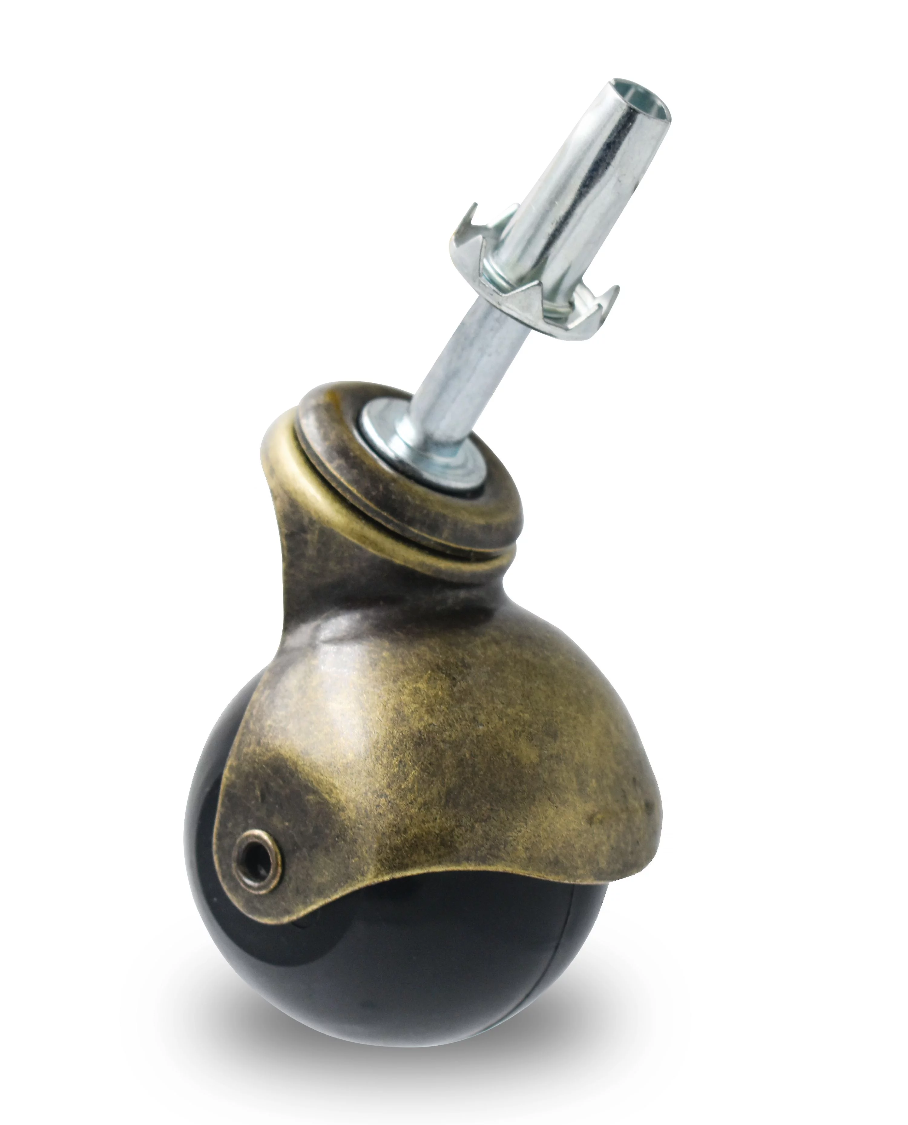 4-Pack 2-inch Antique Gold Poly Wheel Ball Caster with Wood Stem & Socket