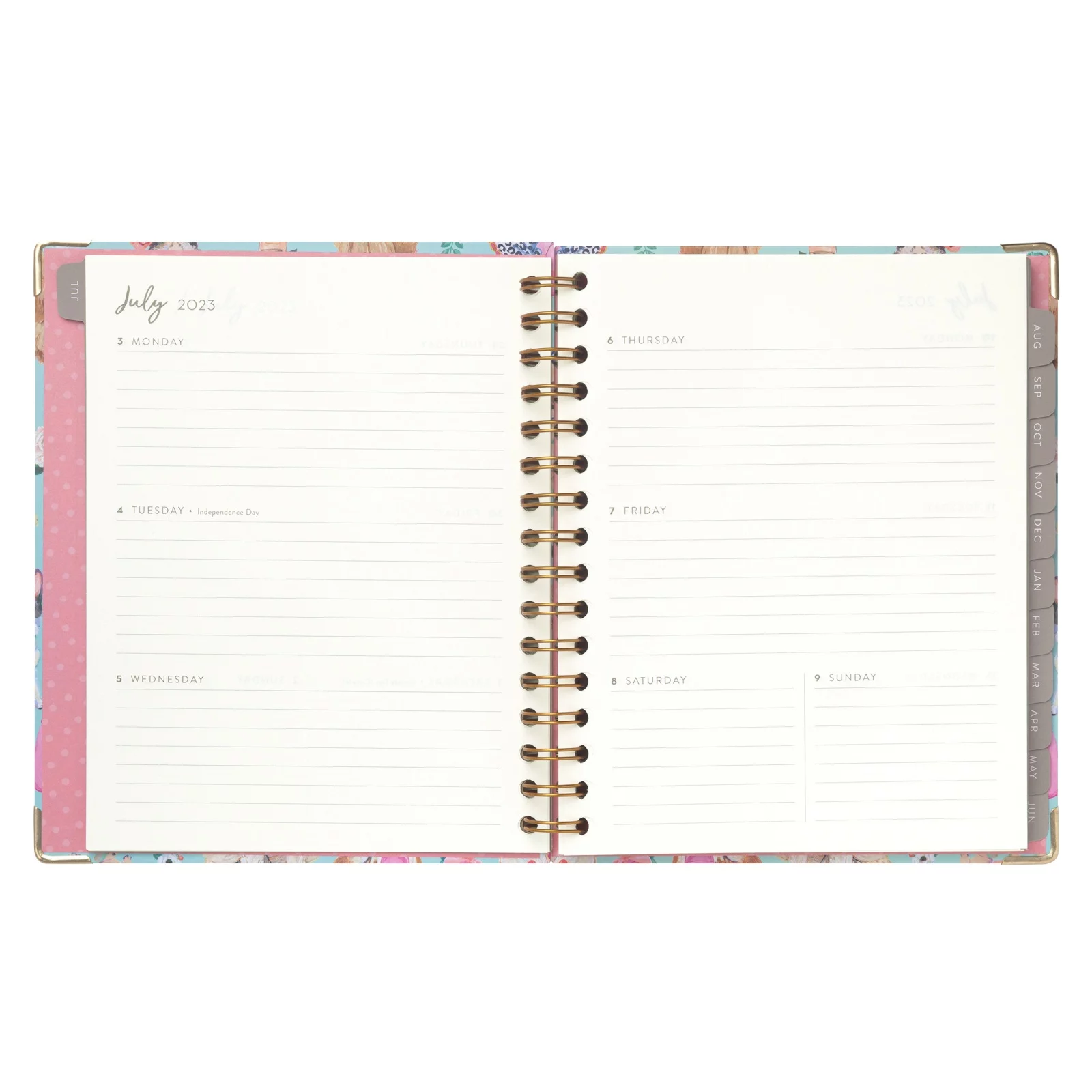 2023-2024 Mintgreen Weekly/Monthly Spiral Planner, 7.25