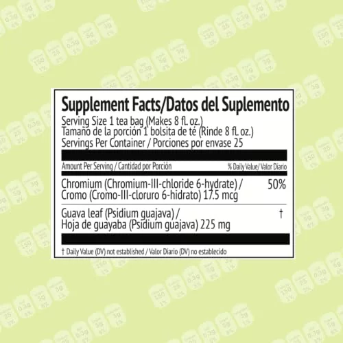 Hyleys Guava Leaf with Green Tea - 25 Tea Bags (Gmo Free, Gluten Free, Dairy Free, Sugar Free & 100% Natural)