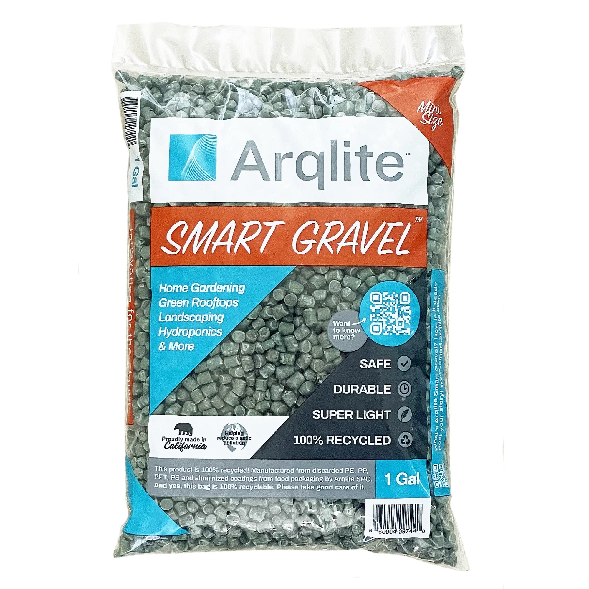 ARQLITE Smart Gravel - Eco Friendly Plant Drainage for Healthy Roots | Cactus, Succulents, Small Pots (1 Gal, Mini Size Bag)
